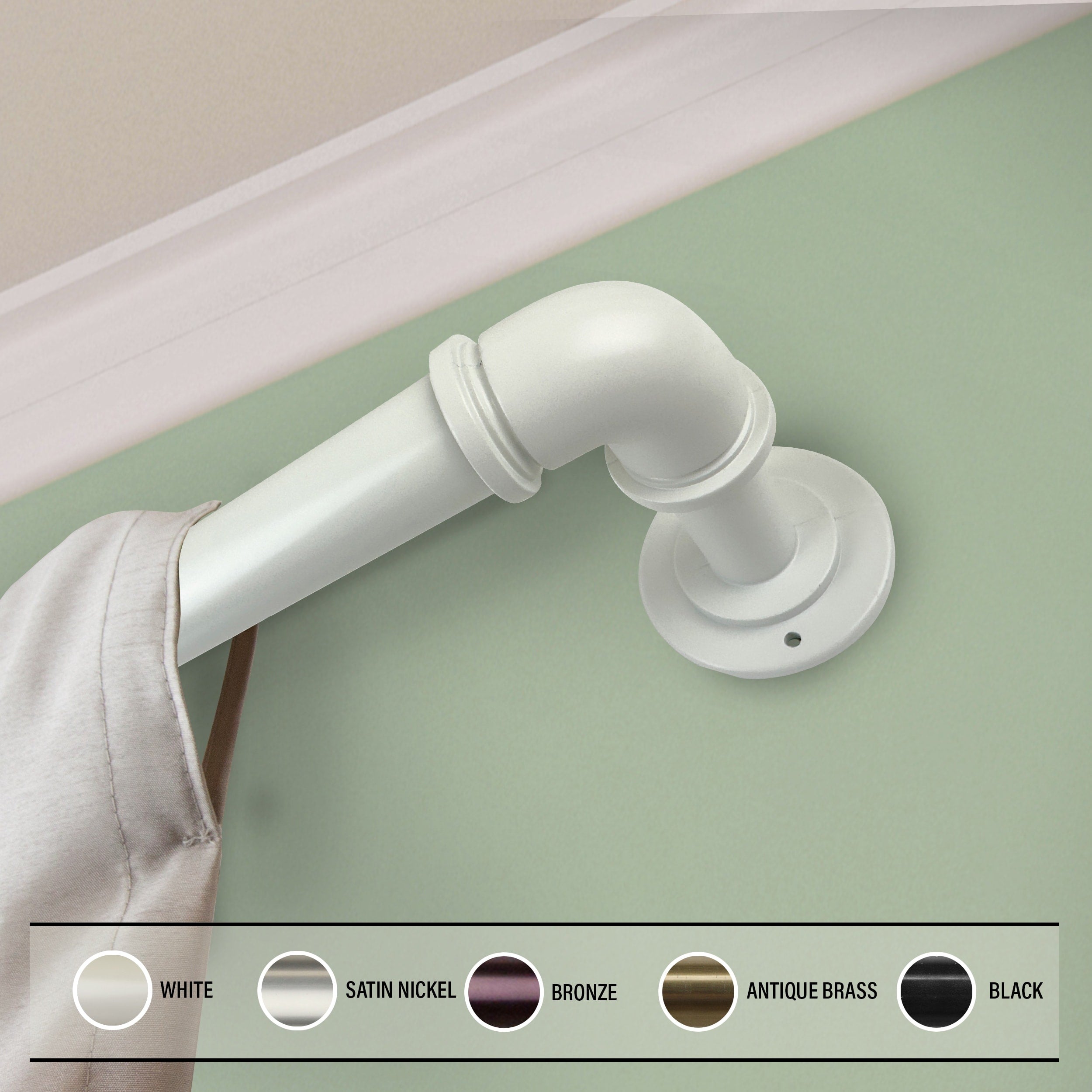 Tringle à rideau réglable en tube d'acier industriel InStyleDesign de 1 pouce