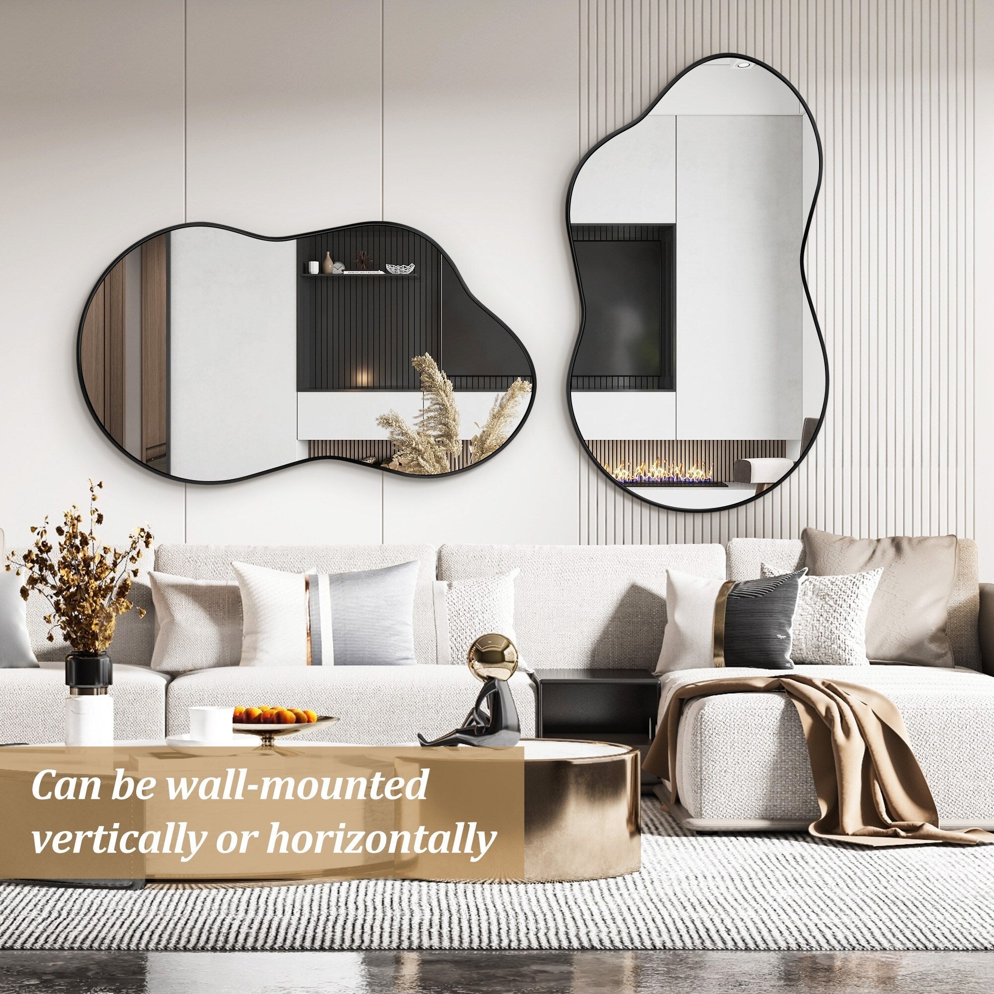 Miroir mural irrégulier Miroir mural décoratif asymétrique