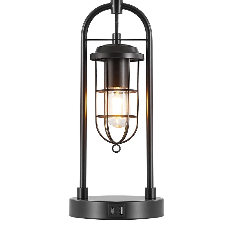 Lampe de table KAWOTI 26 pouces en bronze foncé avec ports USB et veilleuse