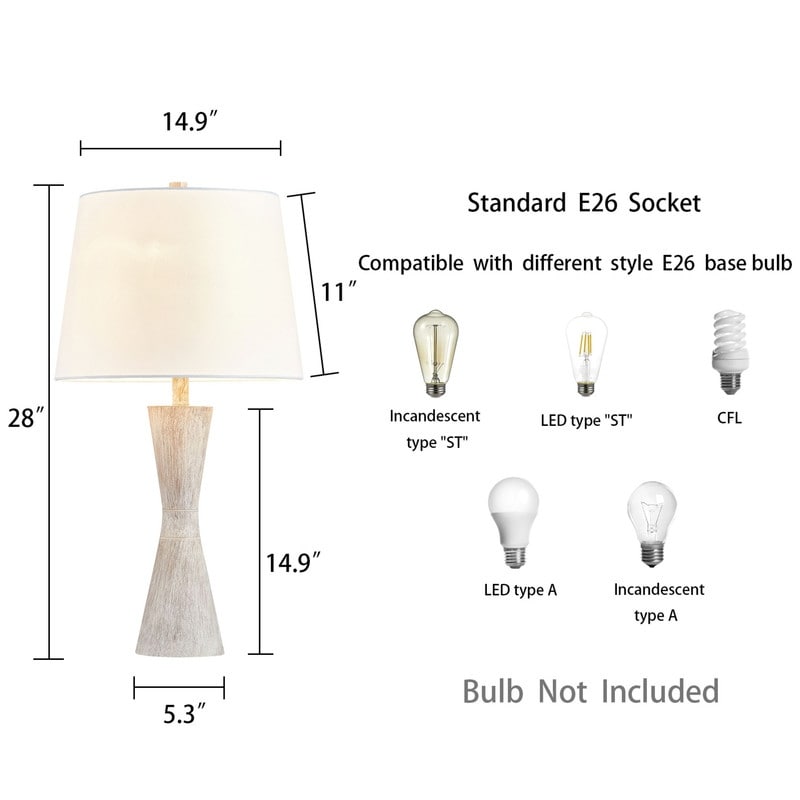 Ensemble de lampes de table vieillies KAWOTI 27 (lot de 2)