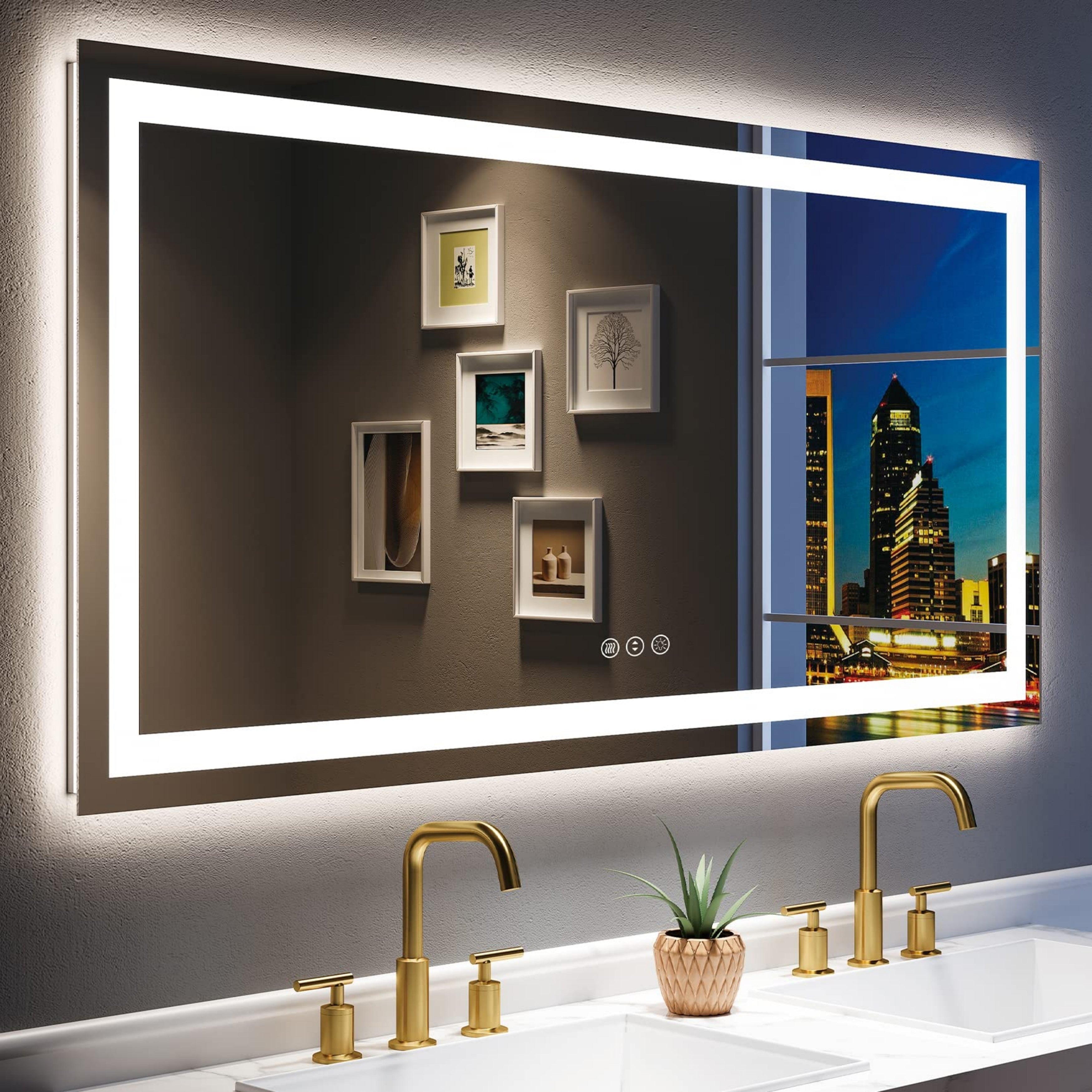 Miroir de salle de bain LED antibuée super lumineux KIOTEE avec rétroéclairage et éclairage frontal Garantie 3 ans