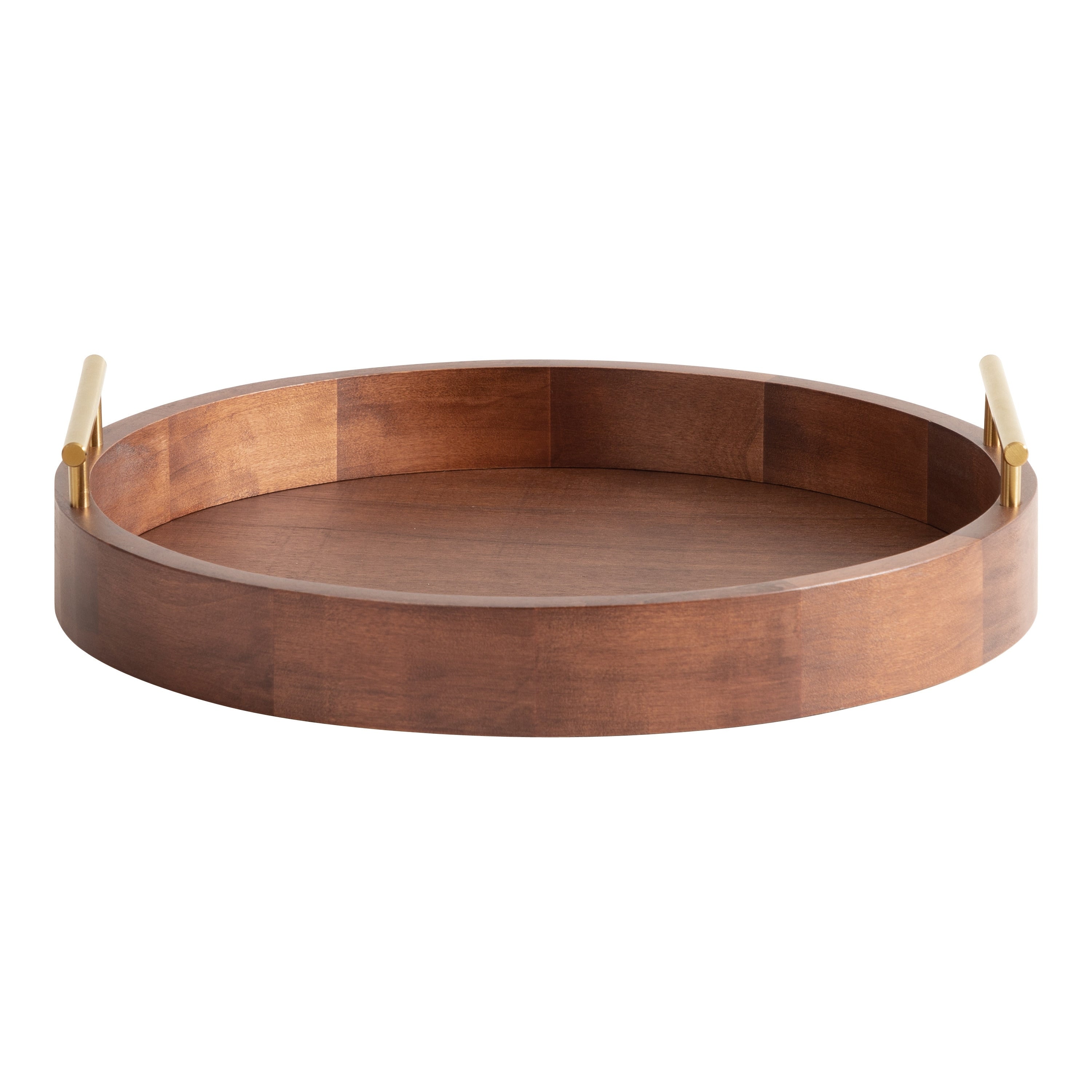 Plateau décoratif rond Kate et Laurel Lipton avec poignées en métal