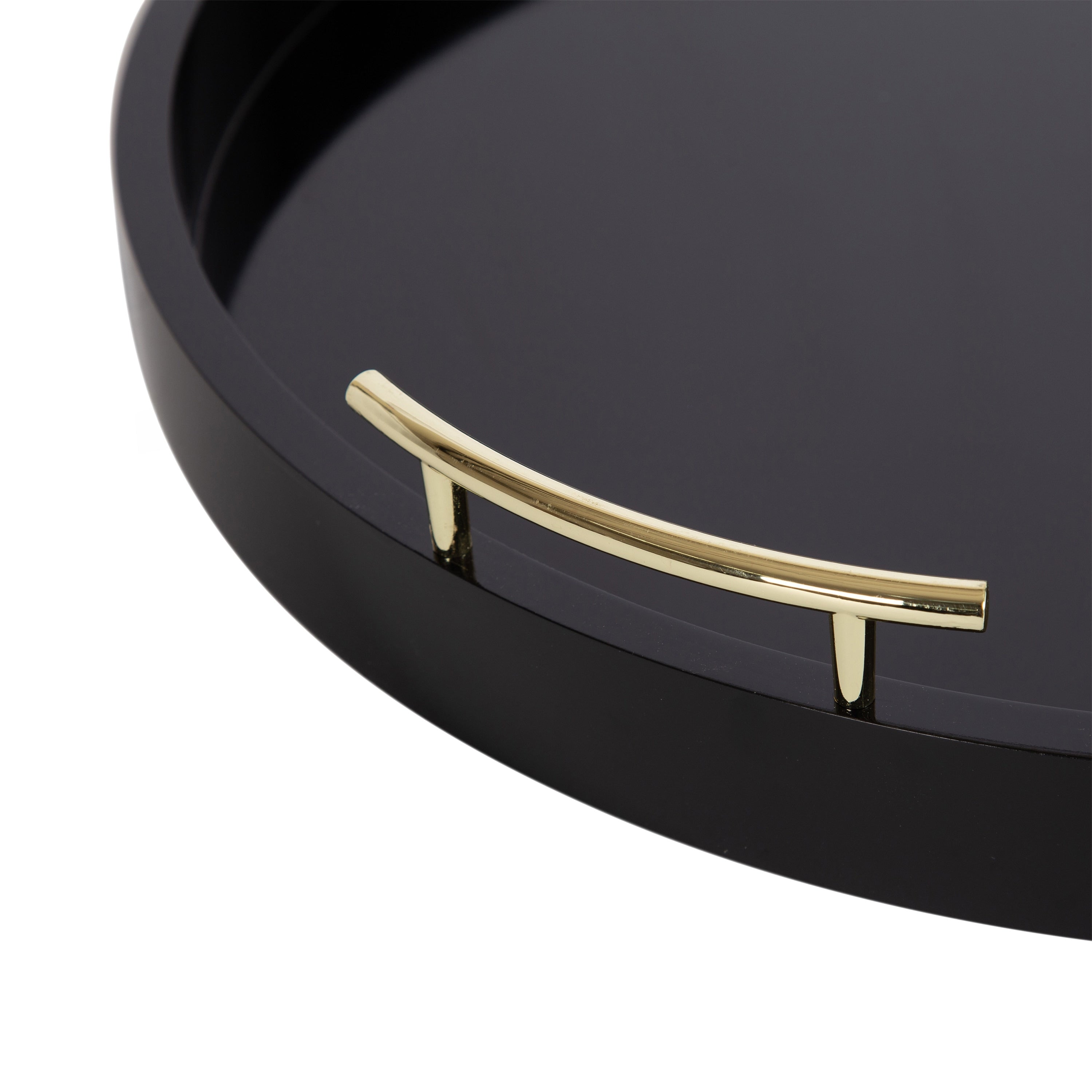 Plateau décoratif rond Kate et Laurel Lipton avec poignées en métal