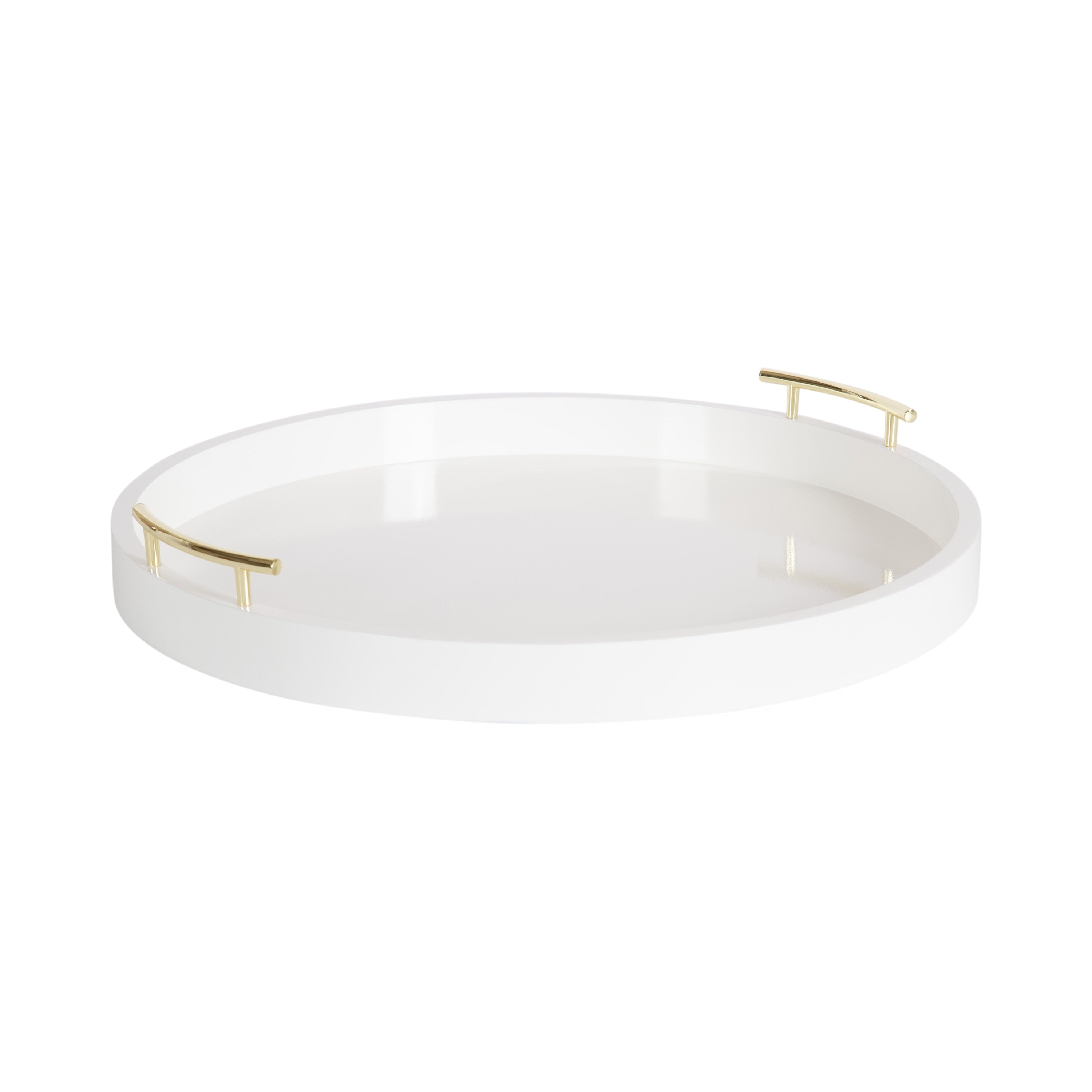 Plateau décoratif rond Kate et Laurel Lipton avec poignées en métal