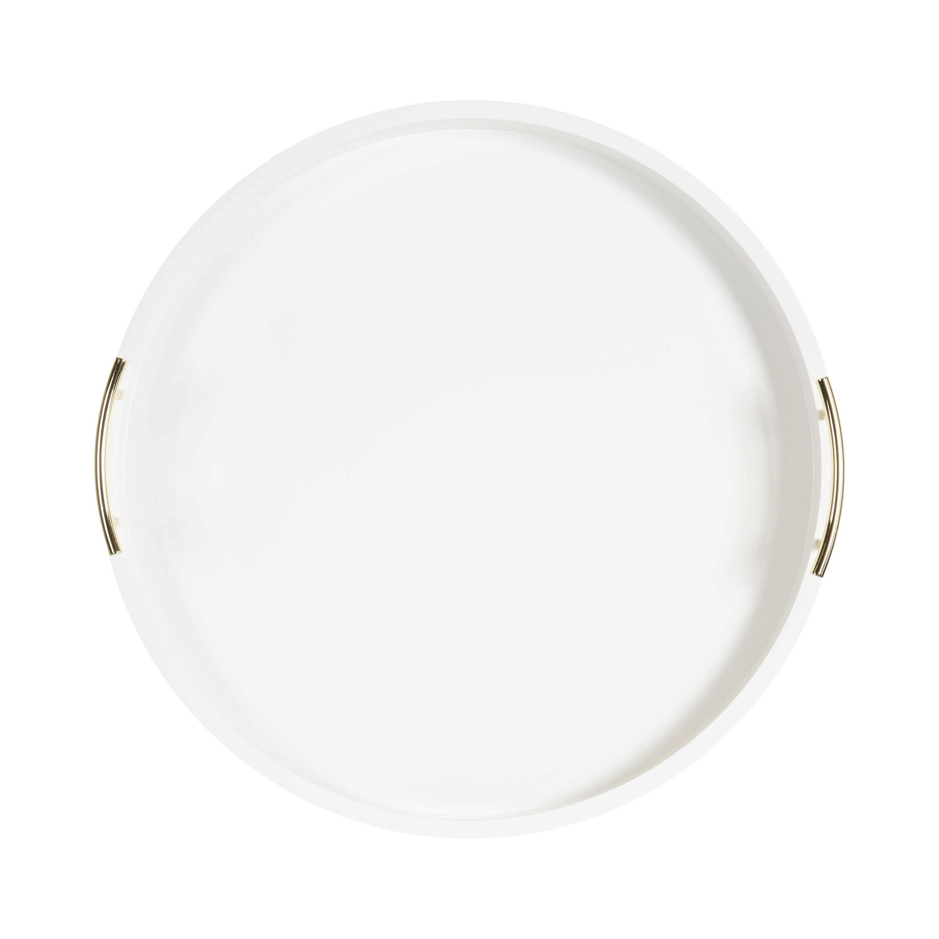 Plateau décoratif rond Kate et Laurel Lipton avec poignées en métal