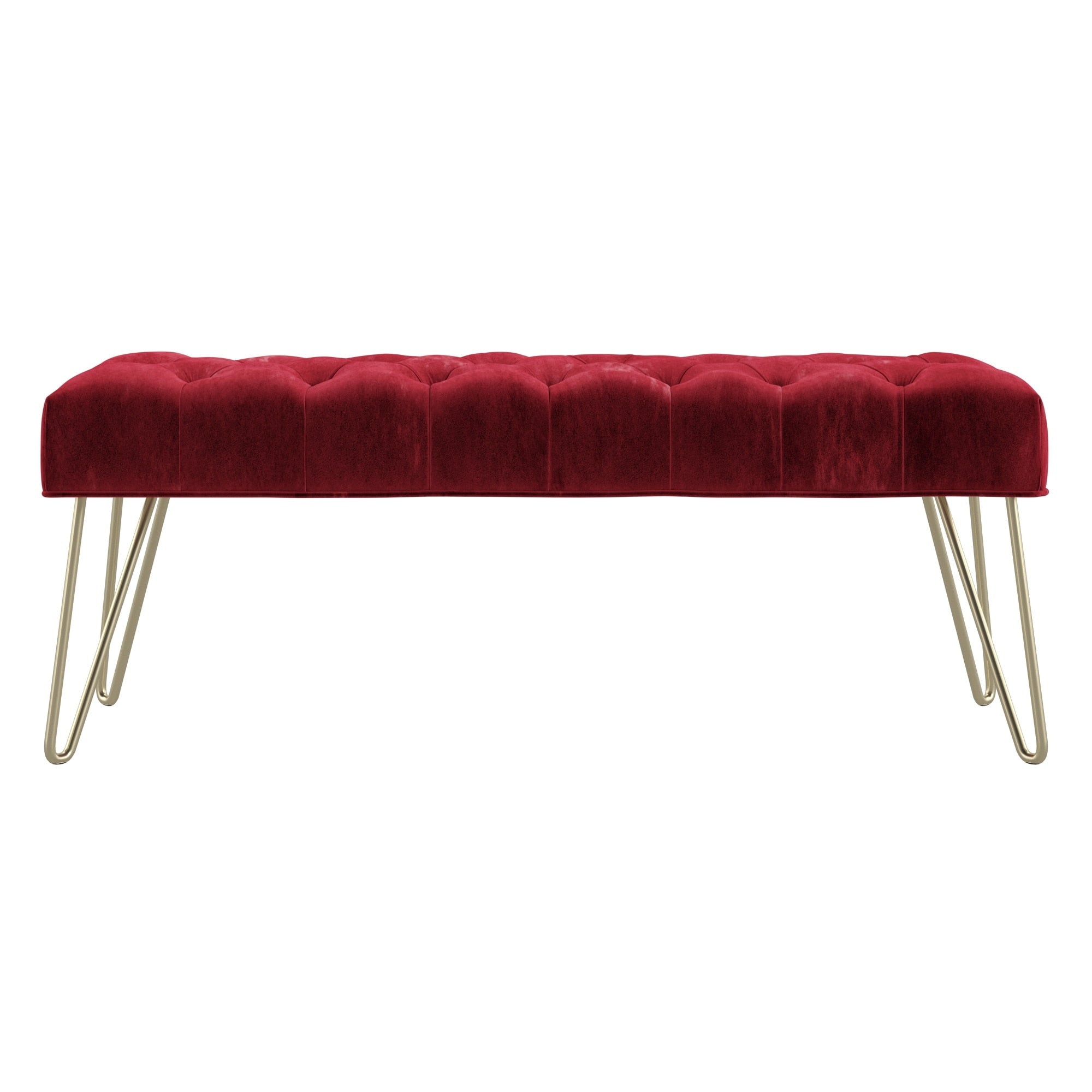 Banc capitonné en velours Klaus par iNSPIRE Q Bold