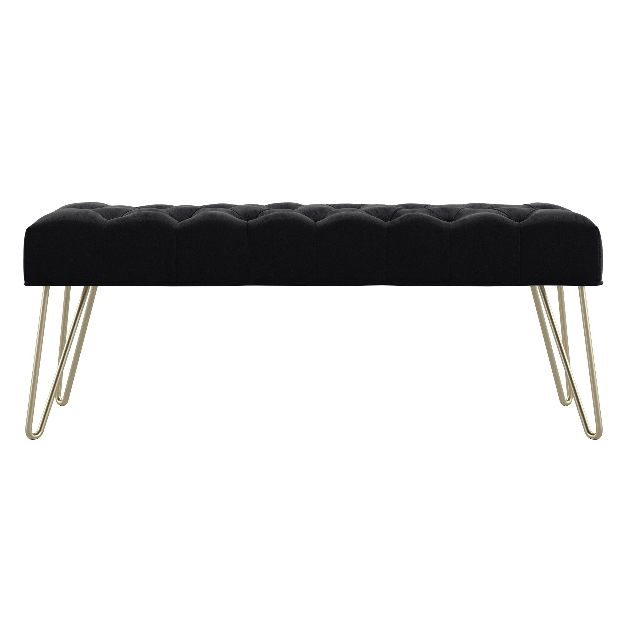 Banc capitonné en velours Klaus par iNSPIRE Q Bold