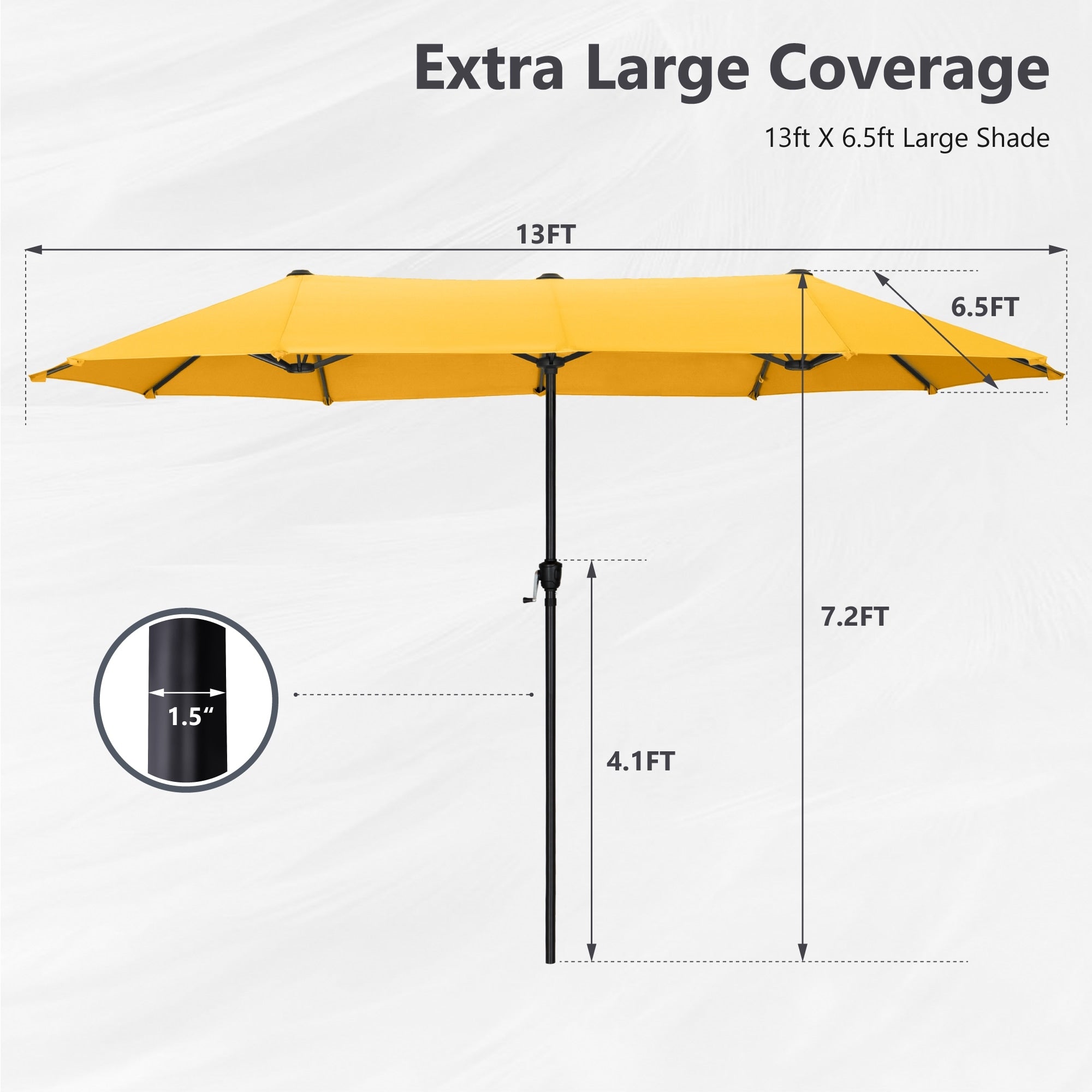 Parasol de patio double face MAISON ARTS de 13 pieds extra large avec manivelle