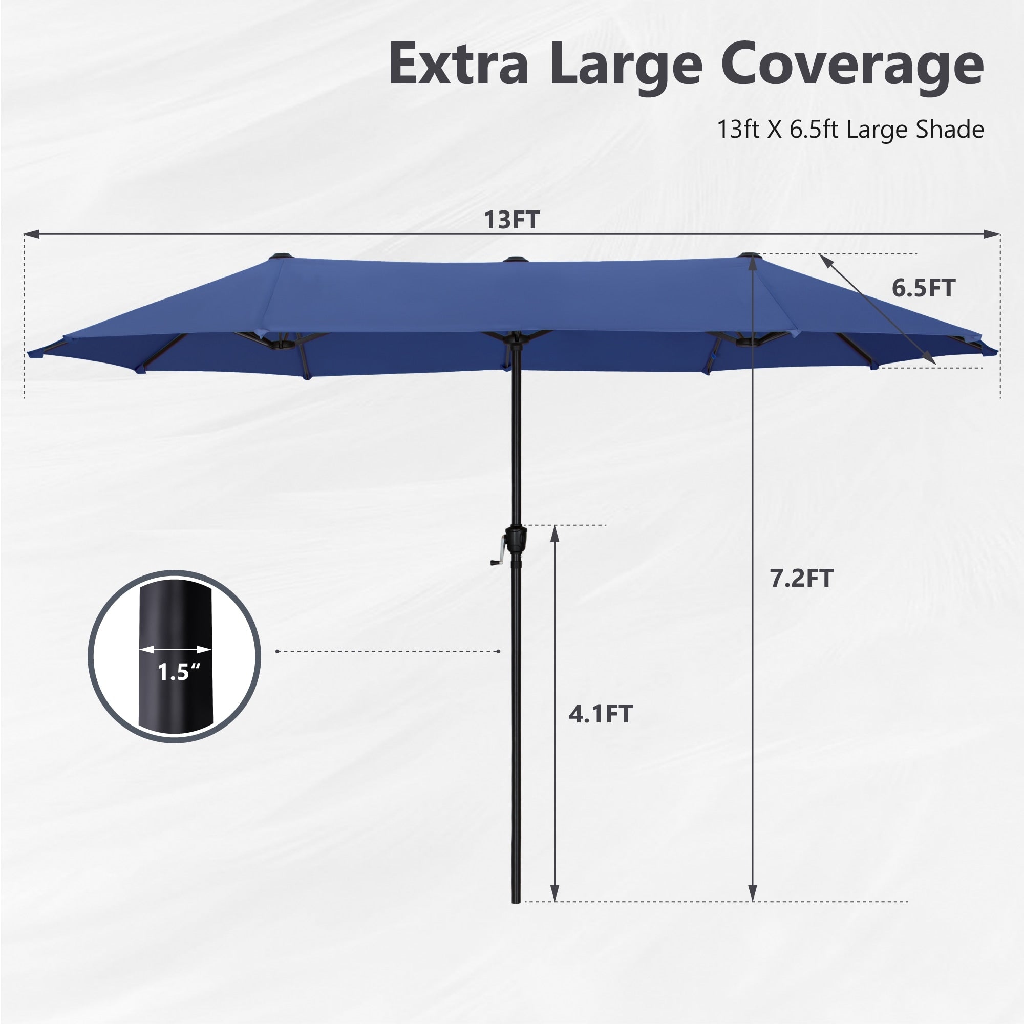 Parasol de patio double face MAISON ARTS de 13 pieds extra large avec manivelle