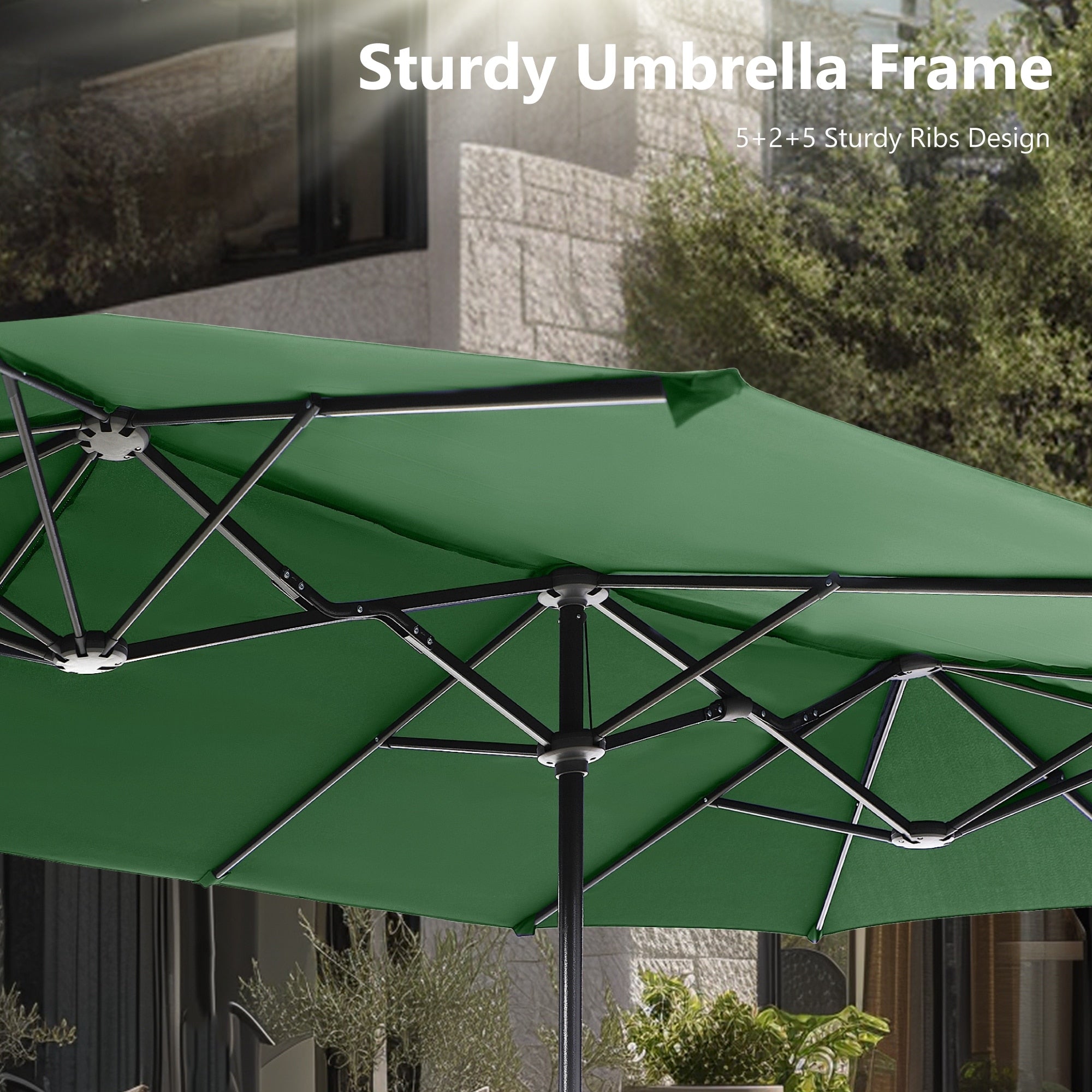 Parasol de patio double face MAISON ARTS de 13 pieds extra large avec manivelle
