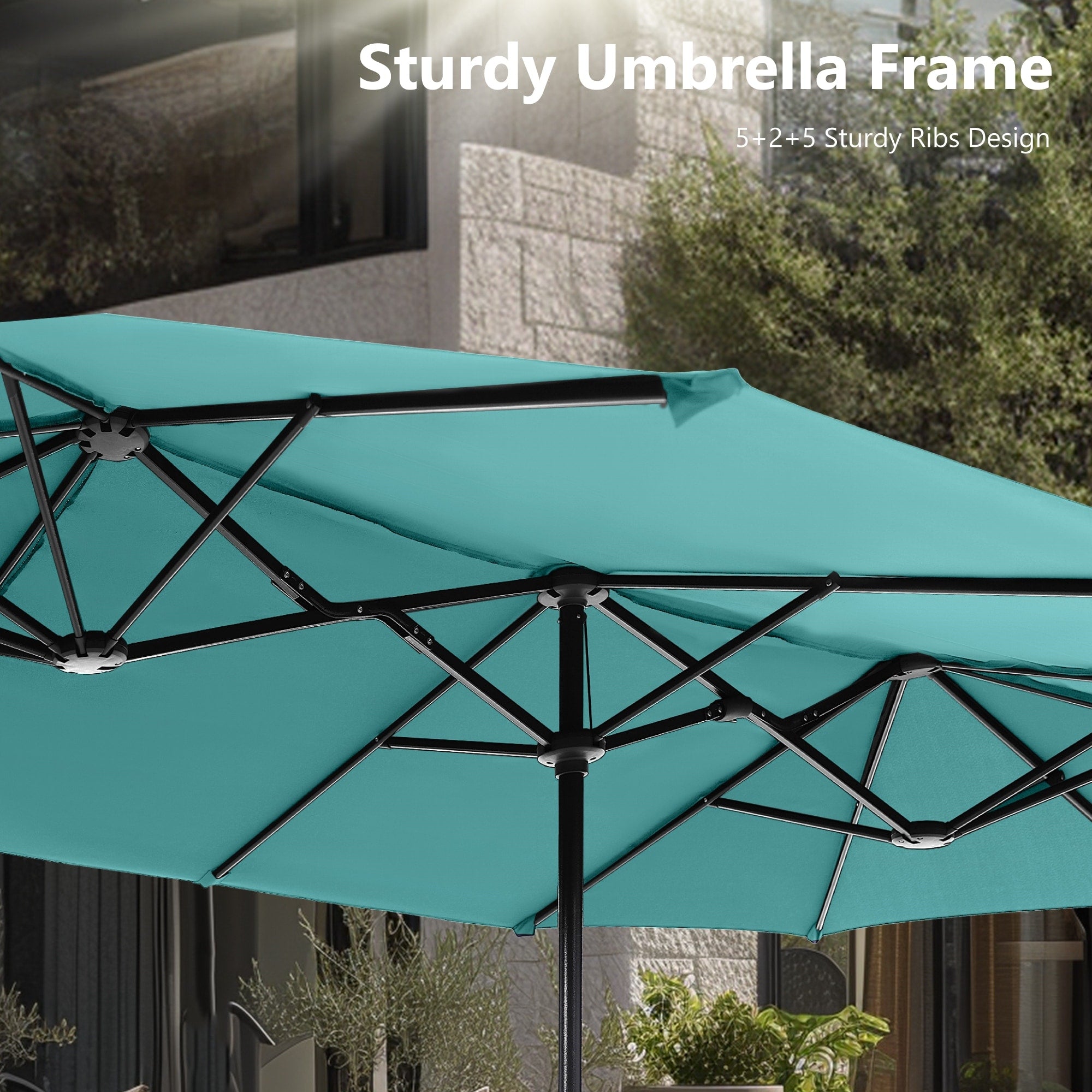 Parasol de patio double face MAISON ARTS de 13 pieds extra large avec manivelle