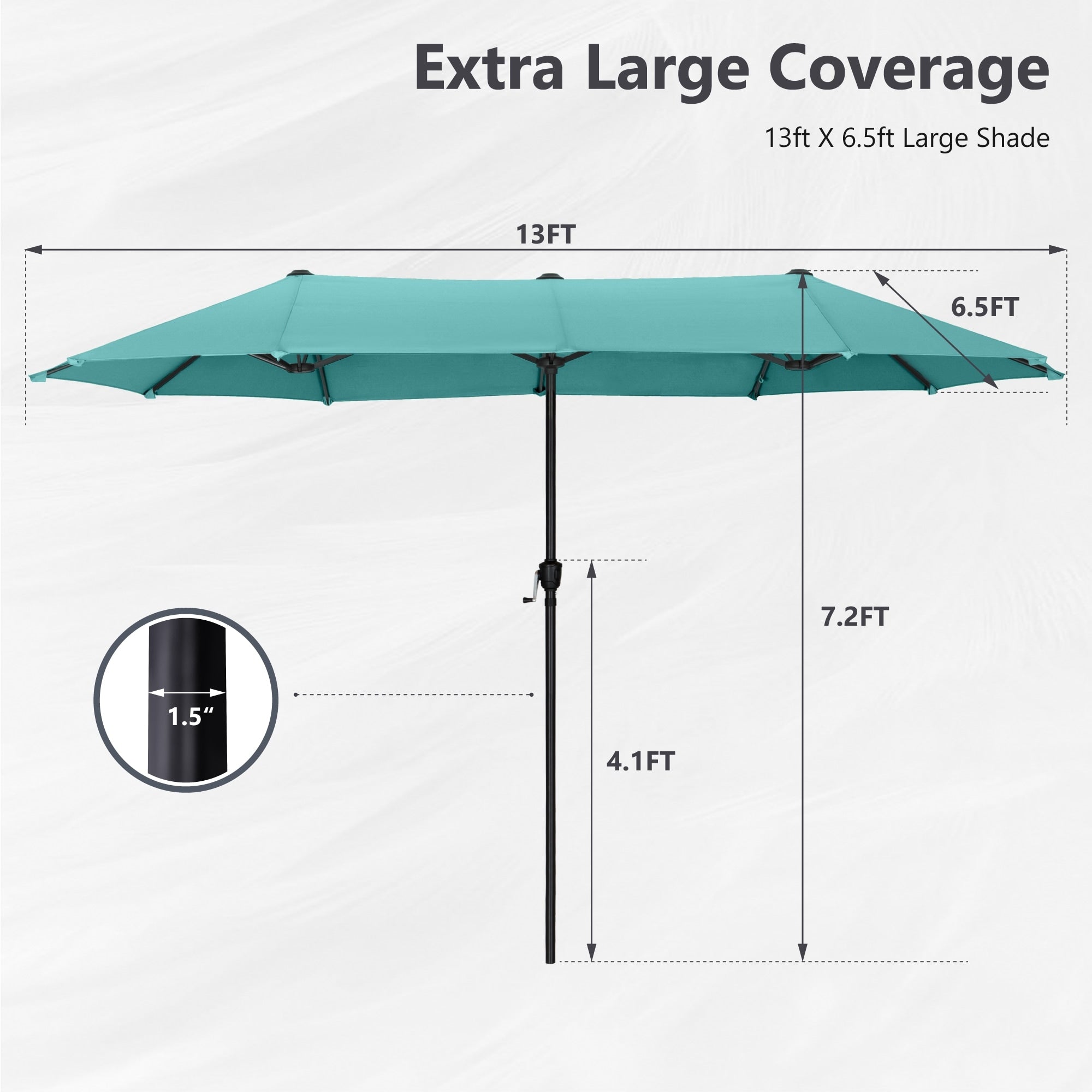 Parasol de patio double face MAISON ARTS de 13 pieds extra large avec manivelle