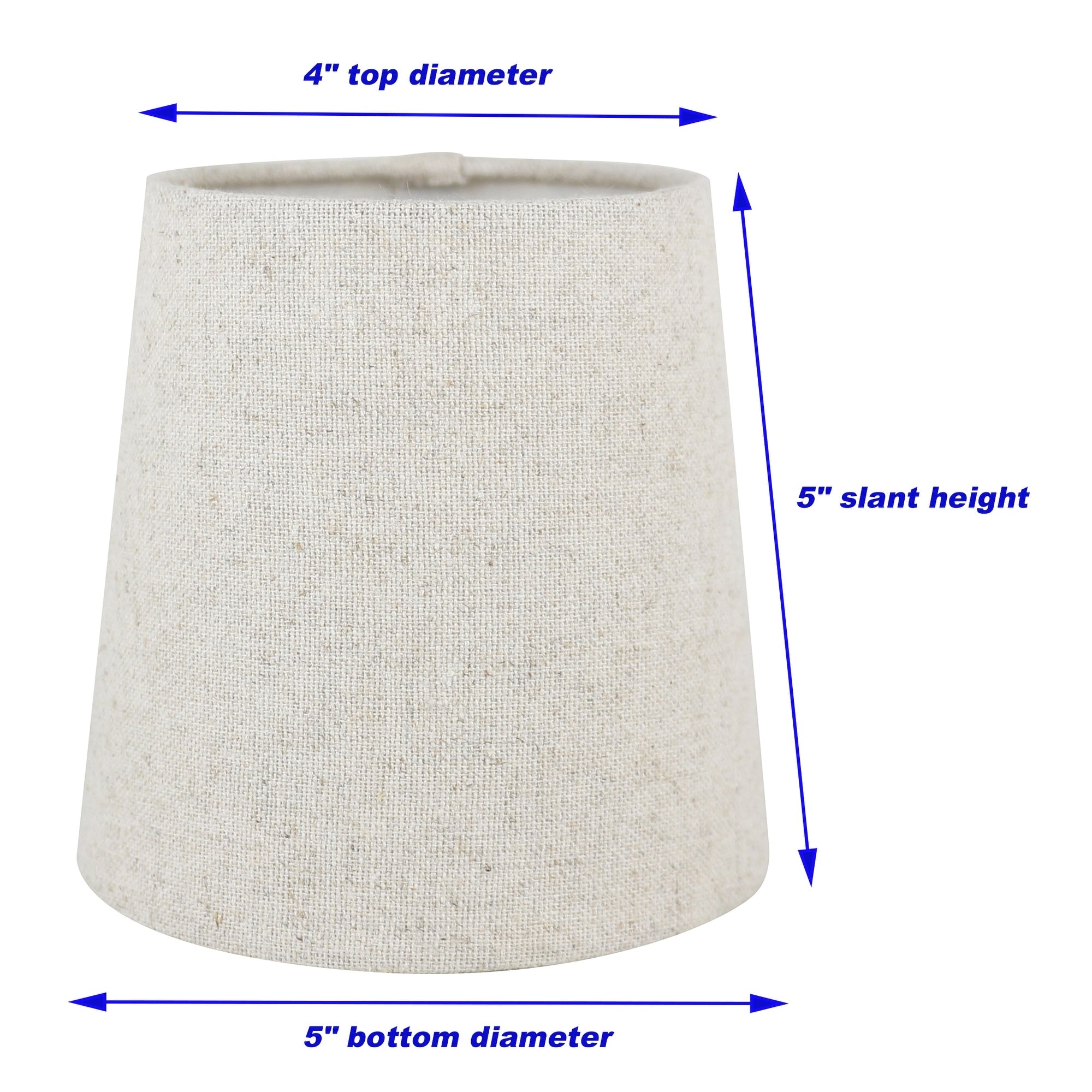 Abat-jour de lustre à pince en lin MERIVILLE, 4 pouces x 5 pouces x 5 pouces