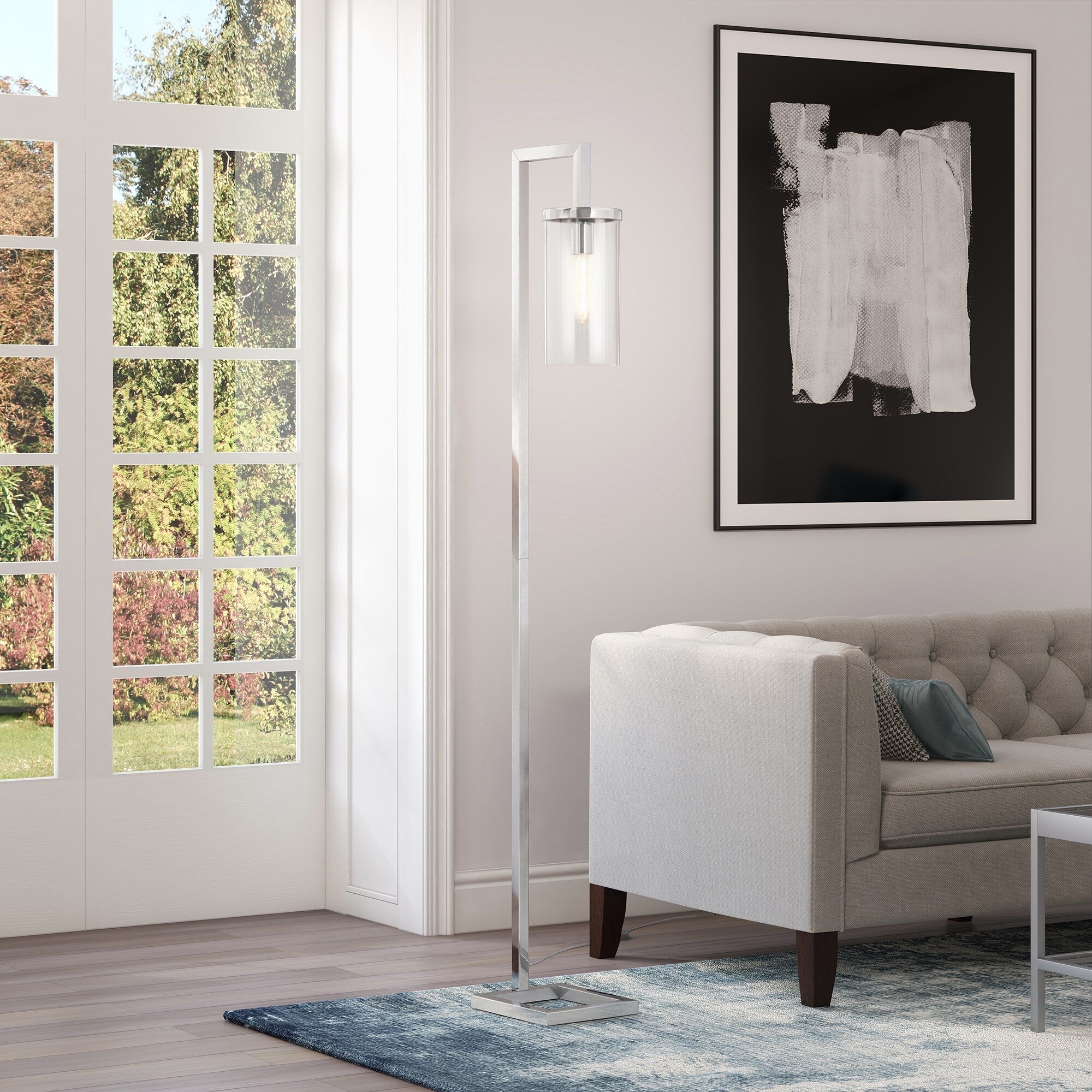 Lampadaire haut Malva 67,75 avec abat-jour en verre - 11 de large