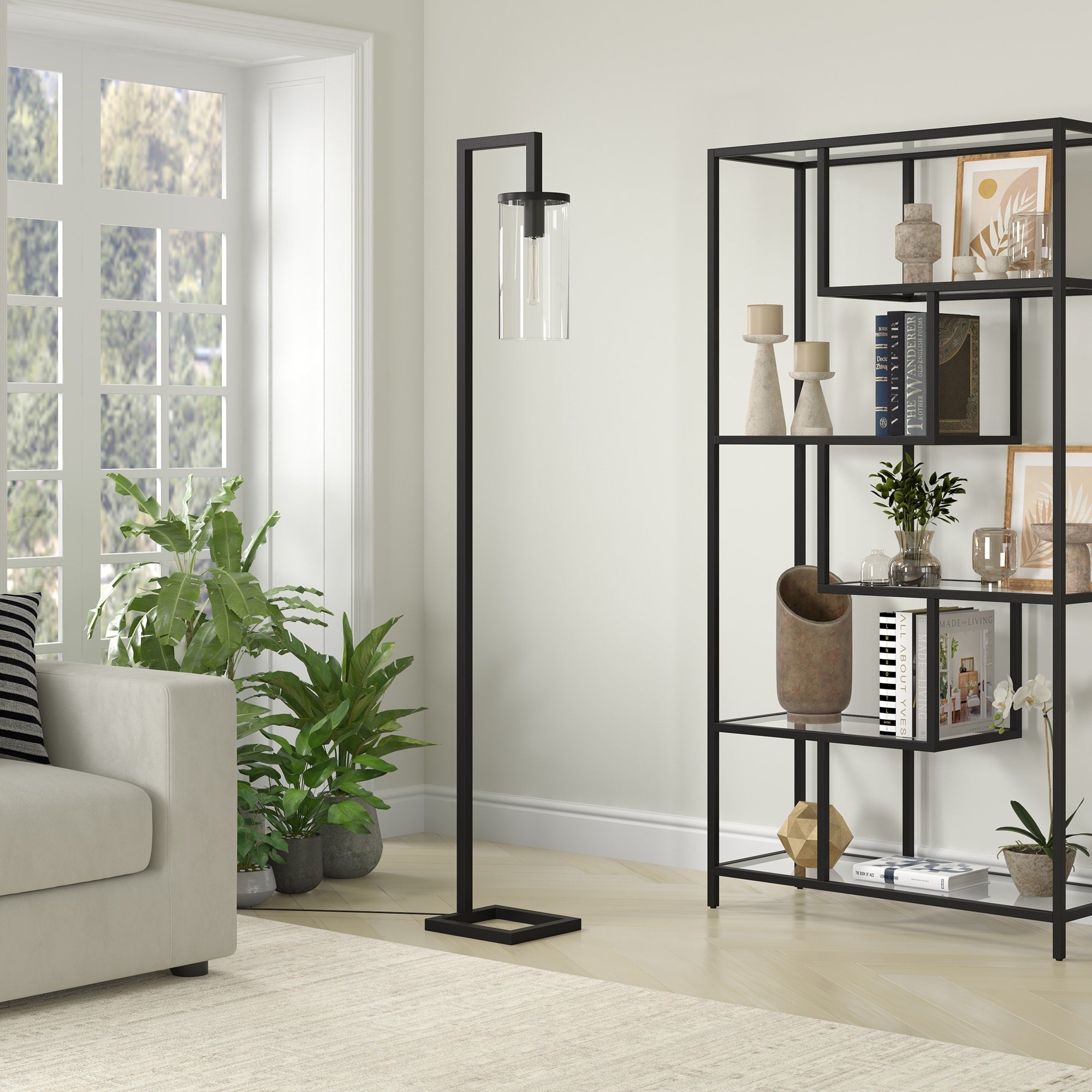 Lampadaire haut Malva 67,75 avec abat-jour en verre - 11 de large