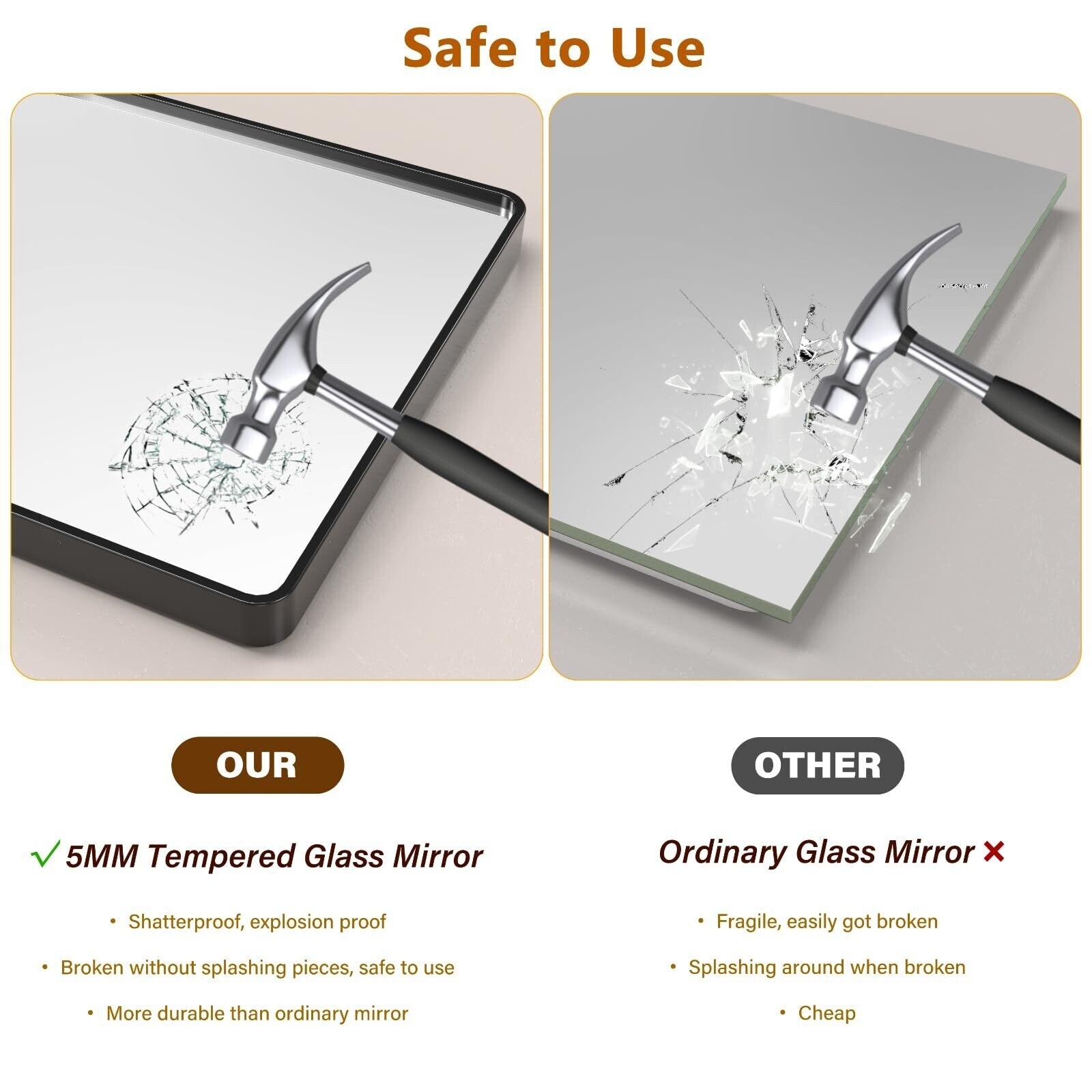 Miroir rond noir mat