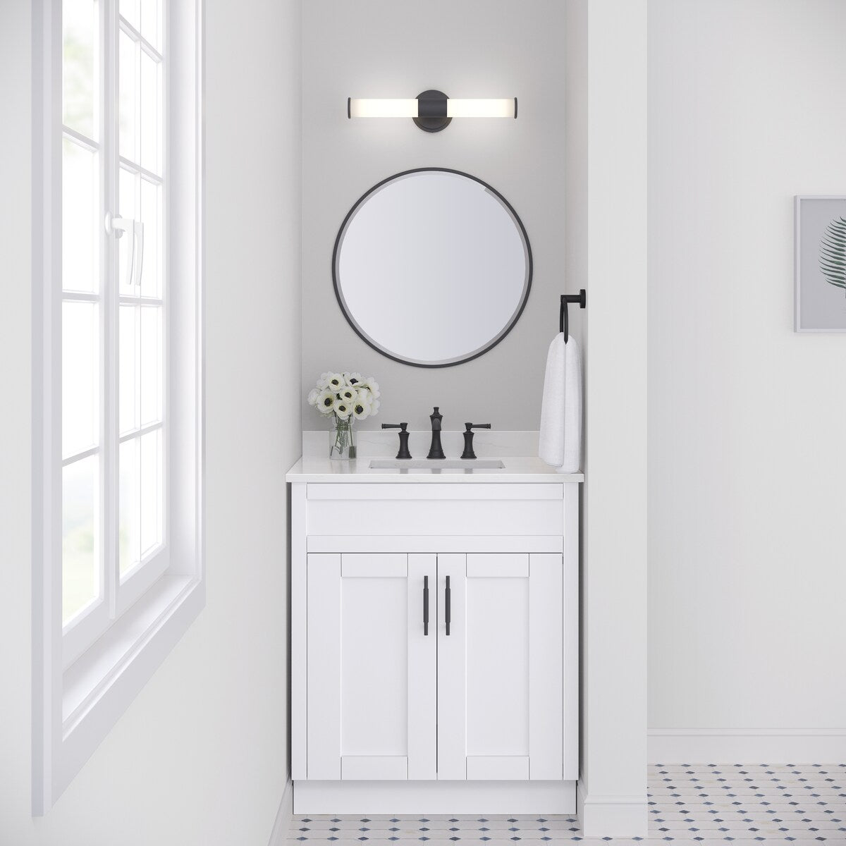 Luminaire de salle de bain à LED Truman de Millennium Lighting, disponible en plusieurs finitions