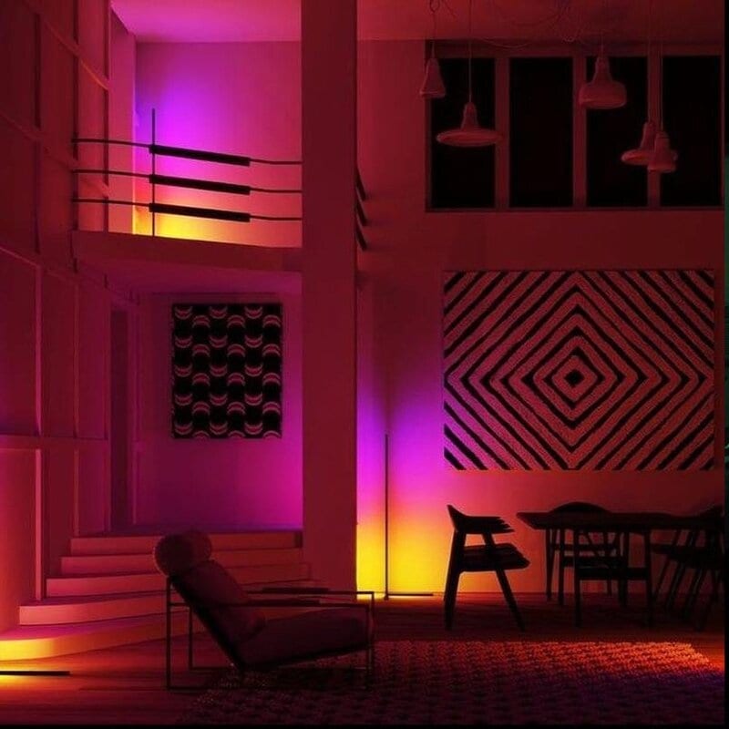 Lampadaire d'angle RVB minimaliste - Lot de 2