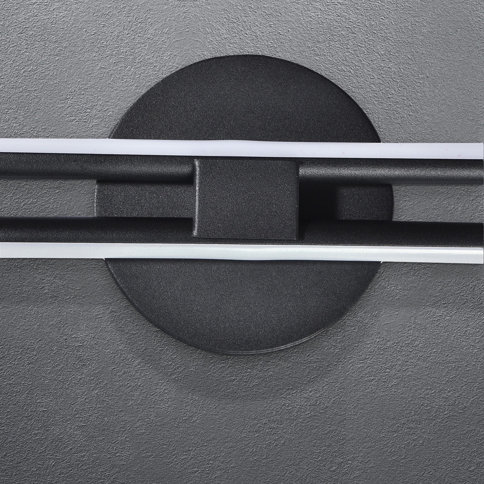 Applique murale linéaire minimaliste en métal à 2 lumières à LED et intensité variable