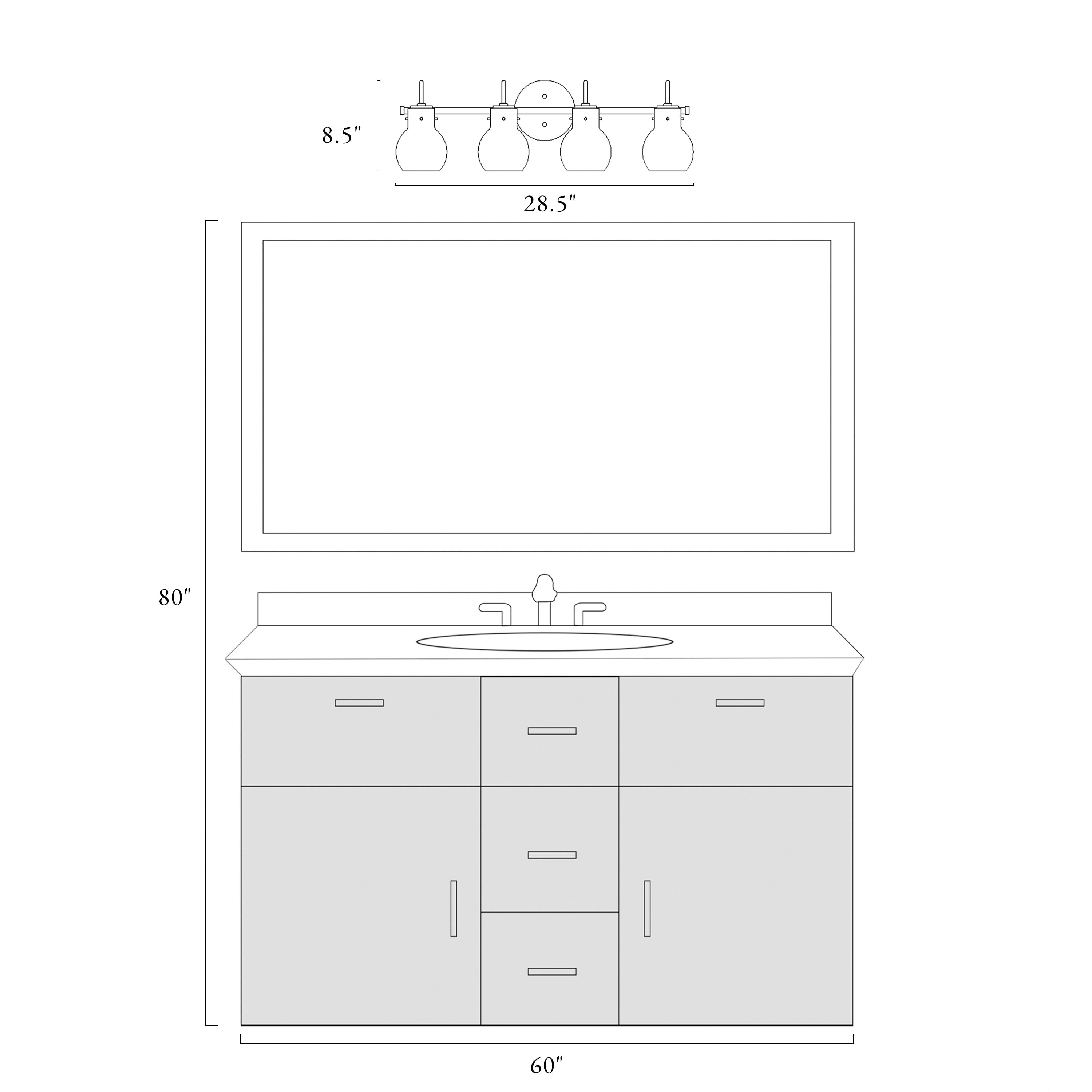 Applique murale moderne à 2, 3, 4 ou 5 lampes pour salle de bain, design minimaliste, en verre