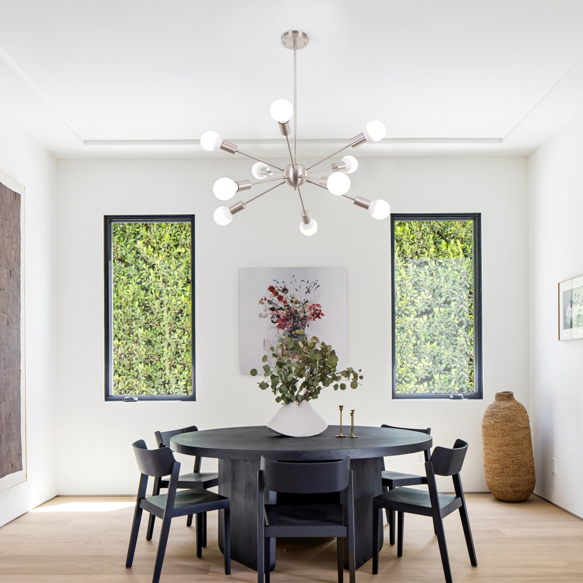 Lustre moderne Spoutnik à 10 lumières, plafonnier réglable pour cuisine, salle à manger, salon, chambre à coucher - N/A