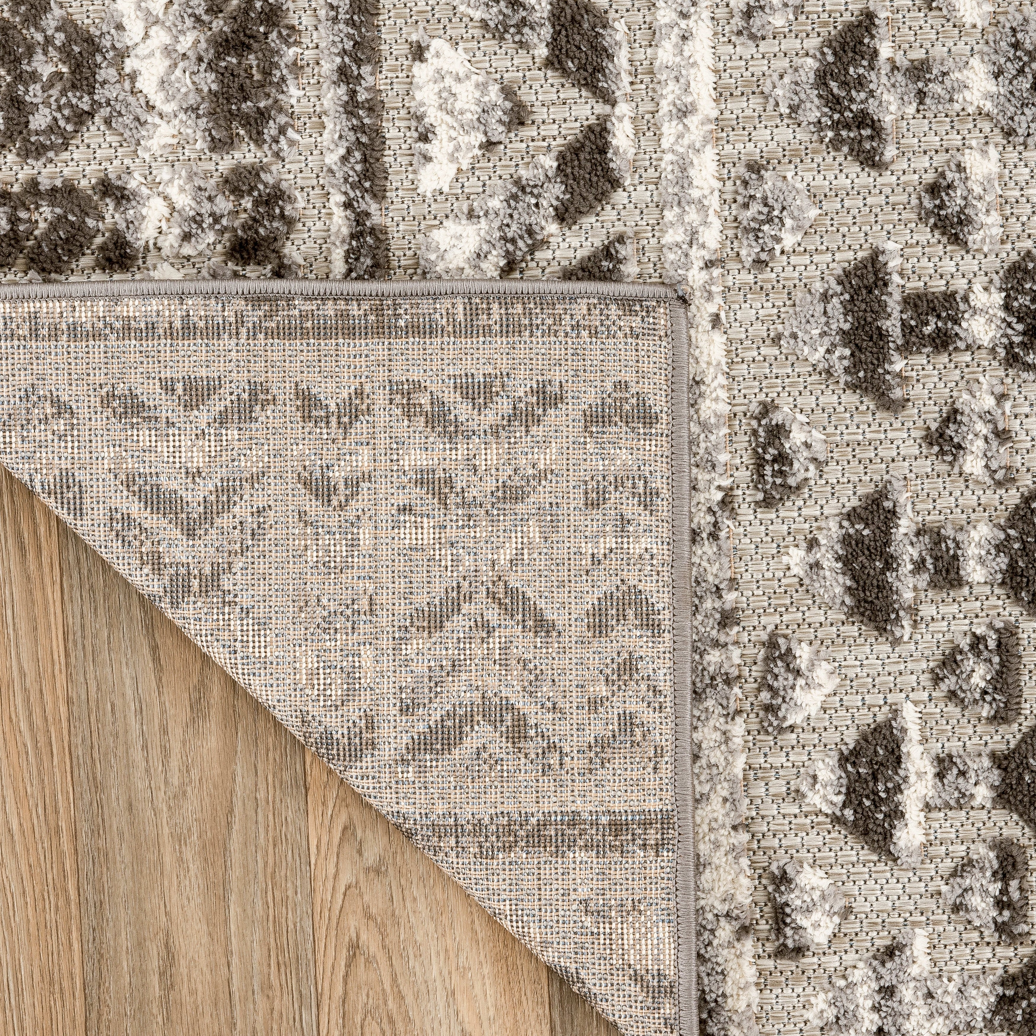 Tapis d'intérieur/extérieur géométrique délavé à rayures modernes de la World Rug Gallery