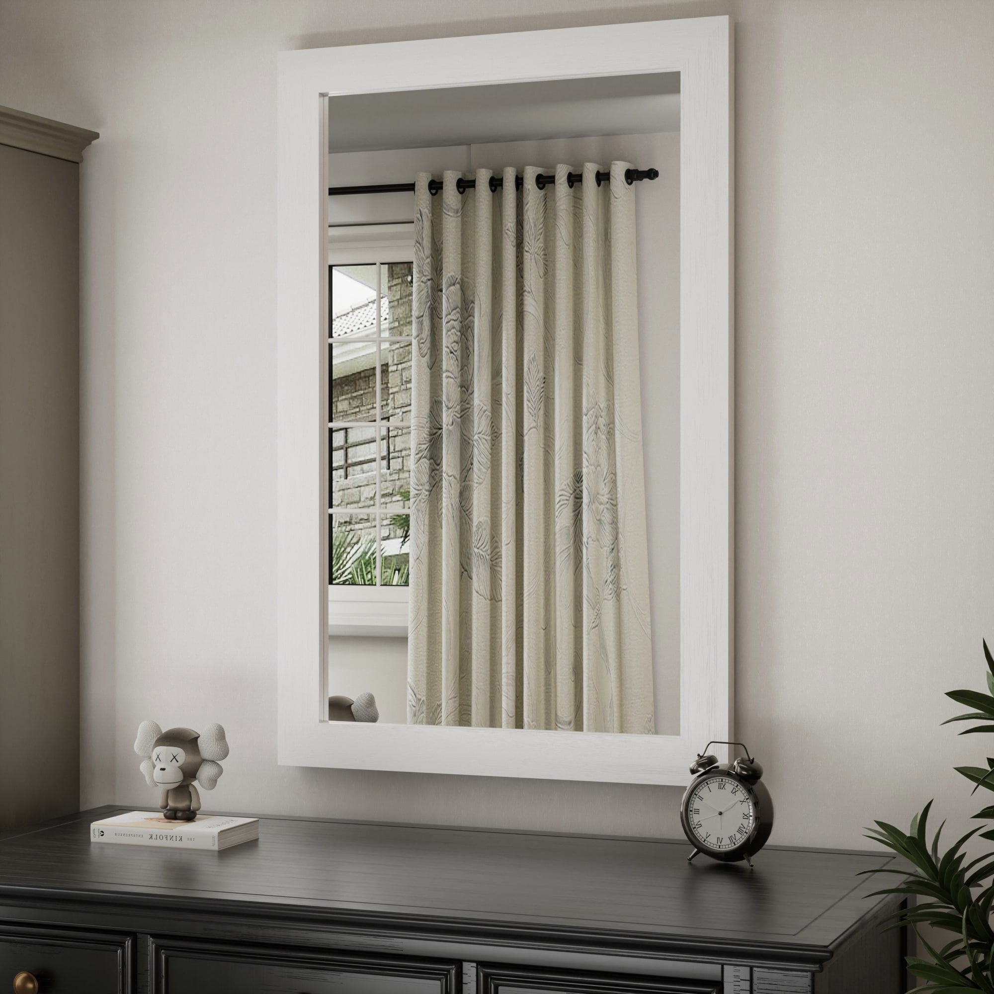 Miroirs muraux modernes, miroir rectangulaire avec cadre en bois, miroir de salle de bain, miroir de grange, miroir de porte de grange avec plusieurs tailles