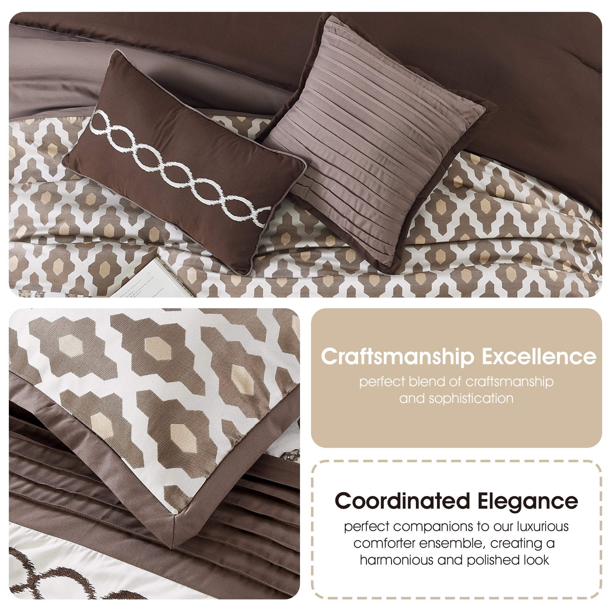 Ensemble de couette géométrique de luxe Nanshing Calvin 10 pièces