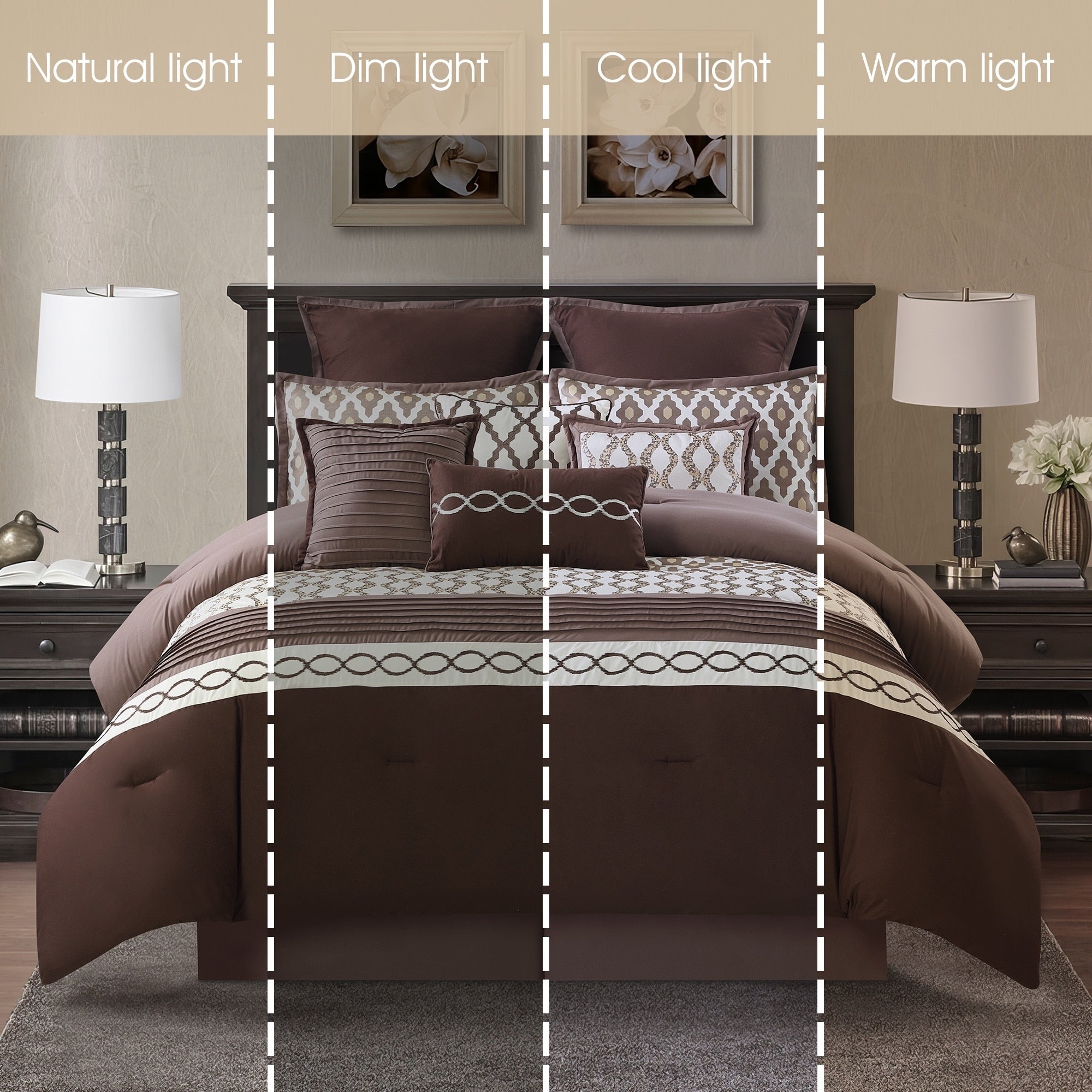 Ensemble de couette géométrique de luxe Nanshing Calvin 10 pièces