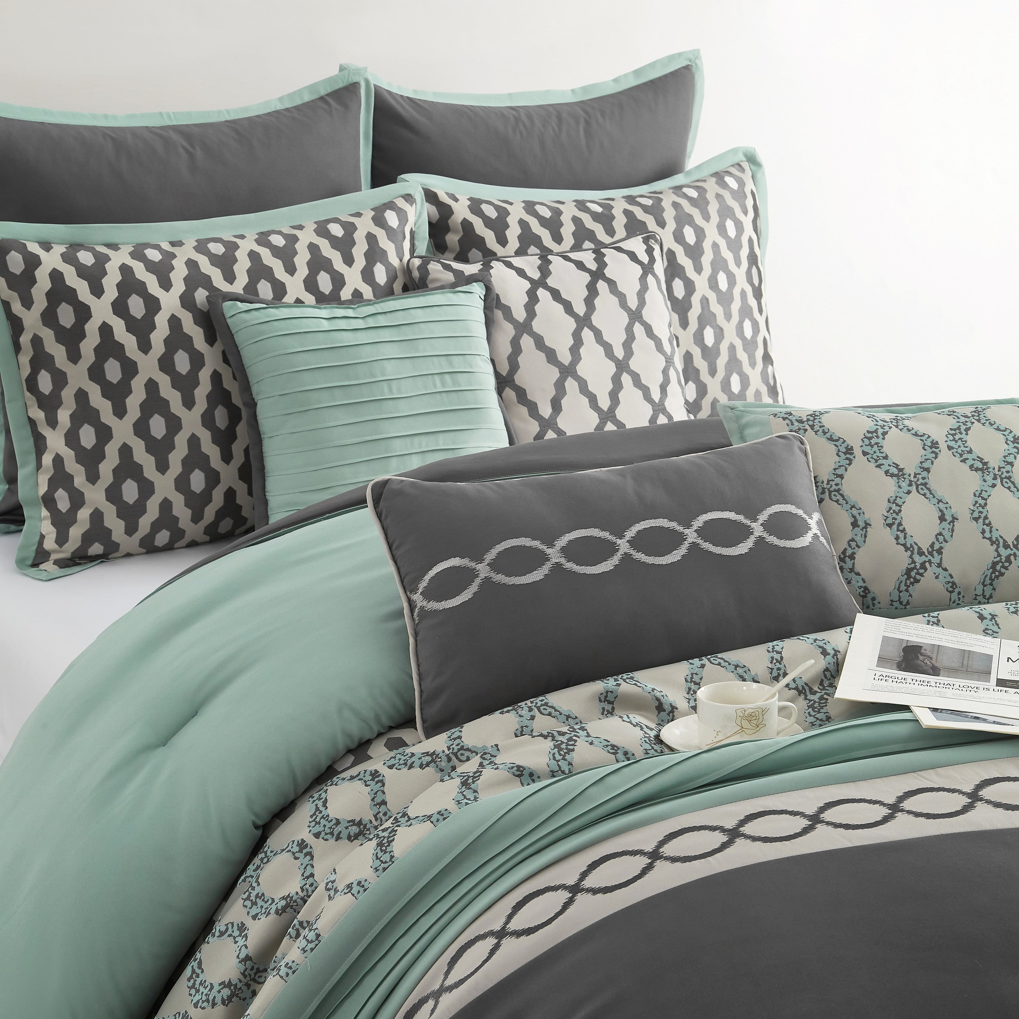 Ensemble de couette géométrique de luxe Nanshing Calvin 10 pièces