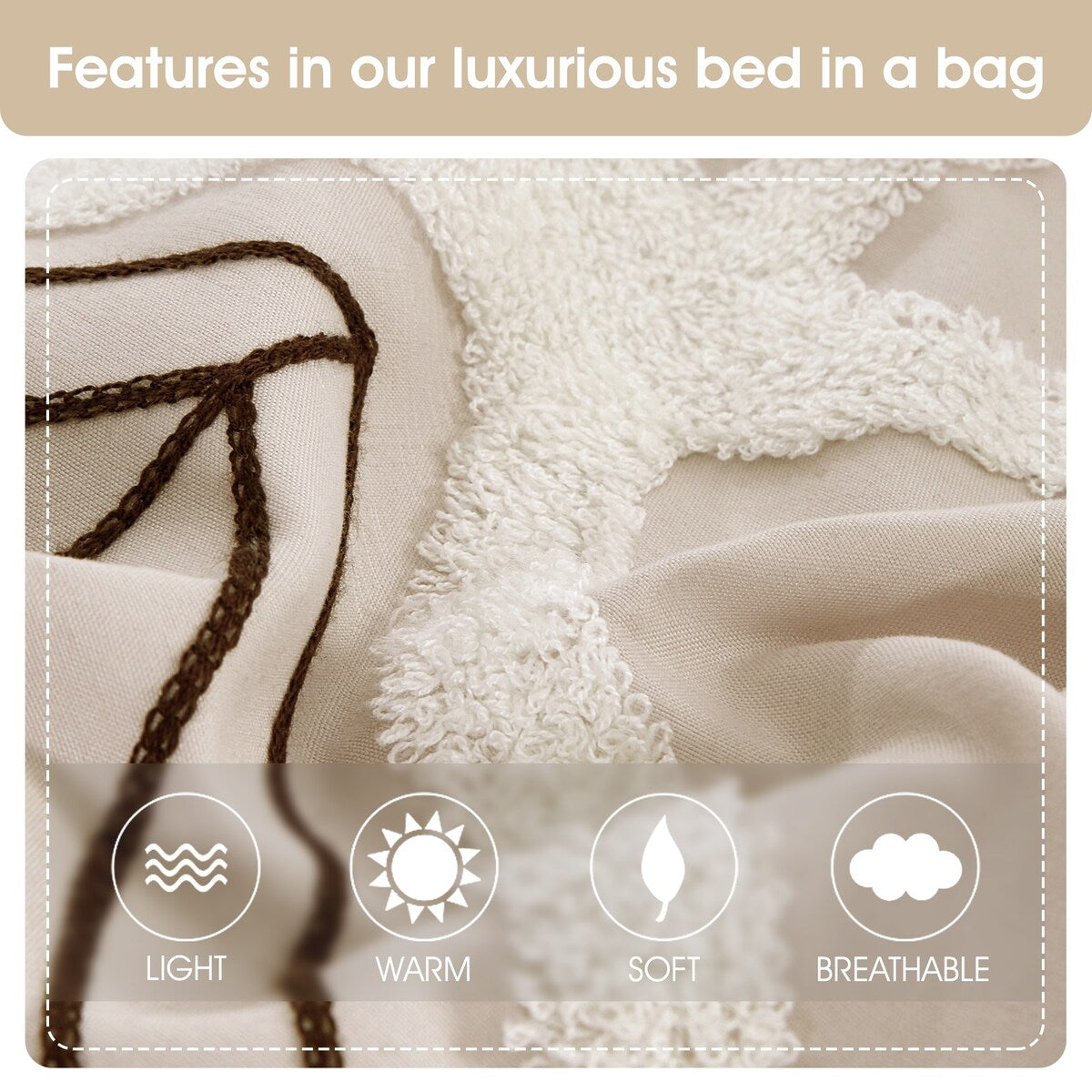 Ensemble de couette brodée Nanshing Corina 7 pièces en tissu éponge