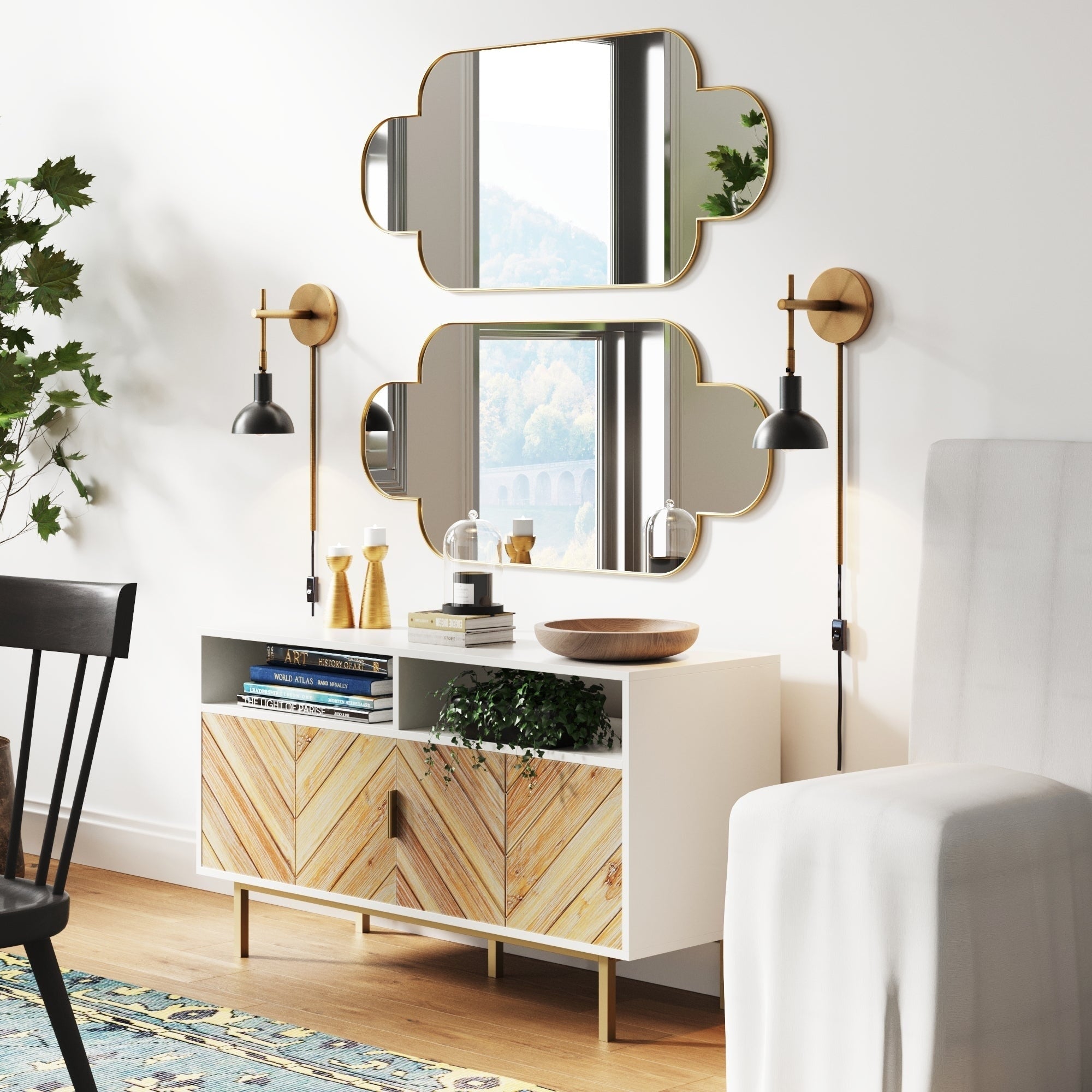 Applique murale Nathan James Tamlin à 1 lumière avec prise et interrupteur marche/arrêt