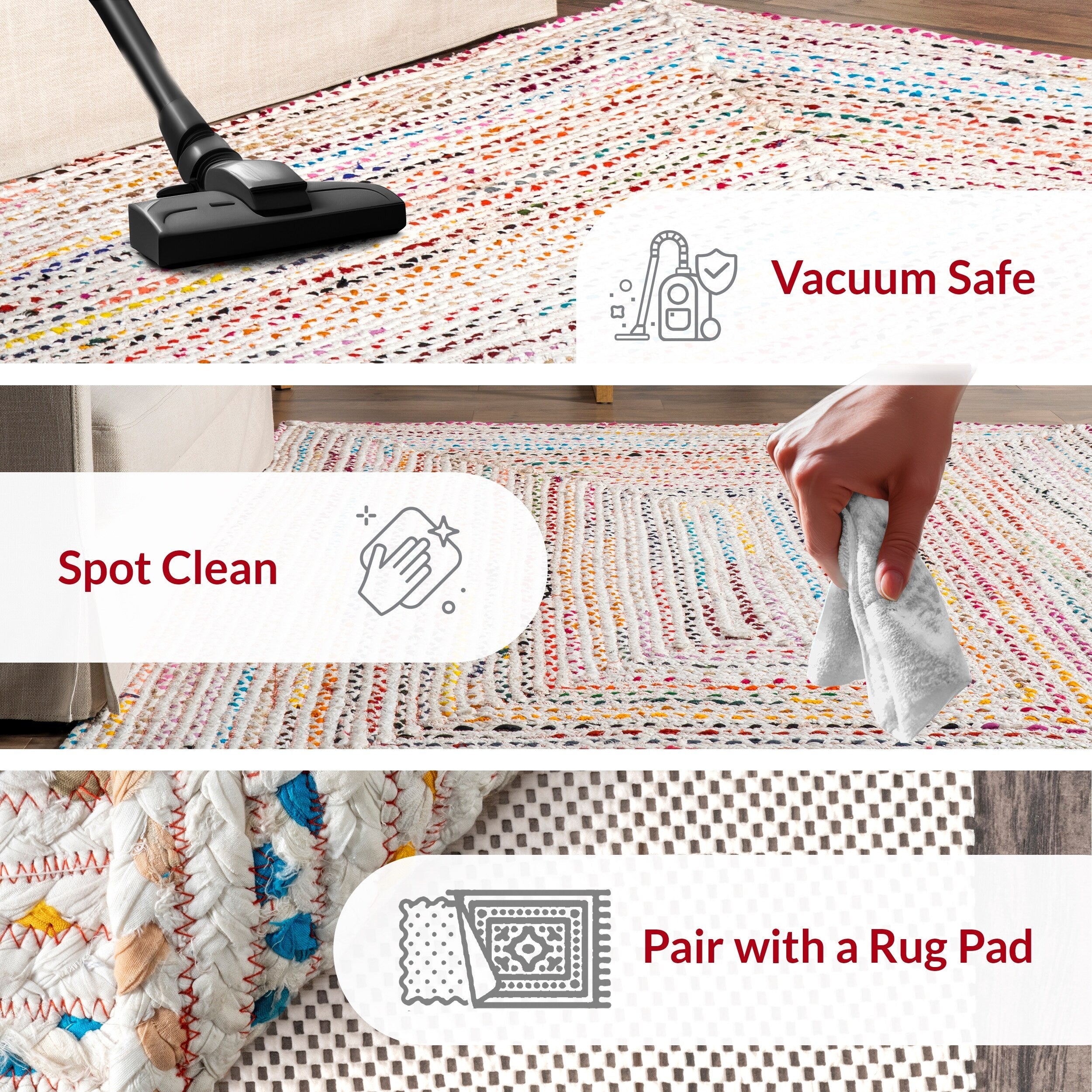 Tapis bohème tressé à la main Nuloom Tammara