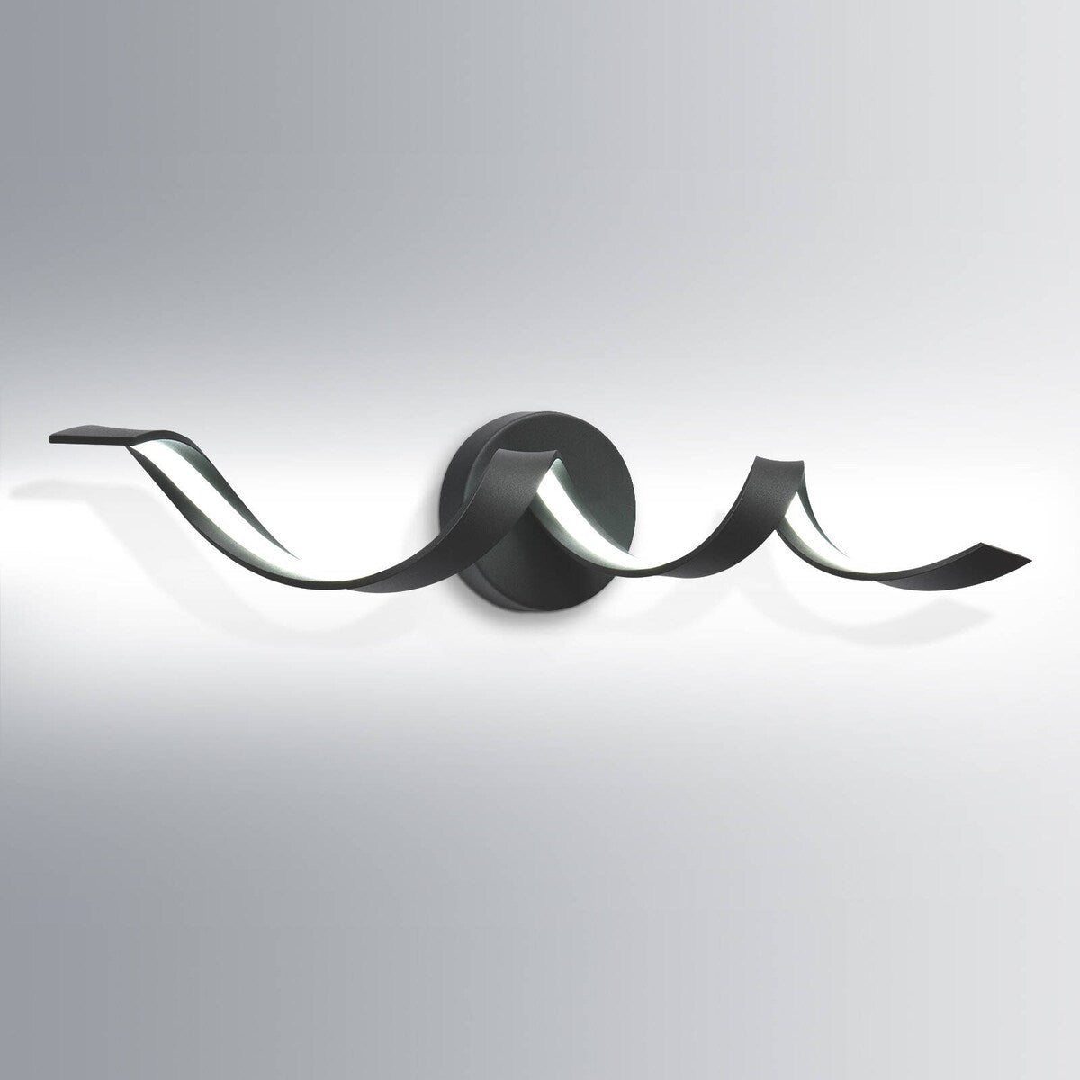 Applique murale à LED pour salle de bain au design moderne en spirale, à intensité variable