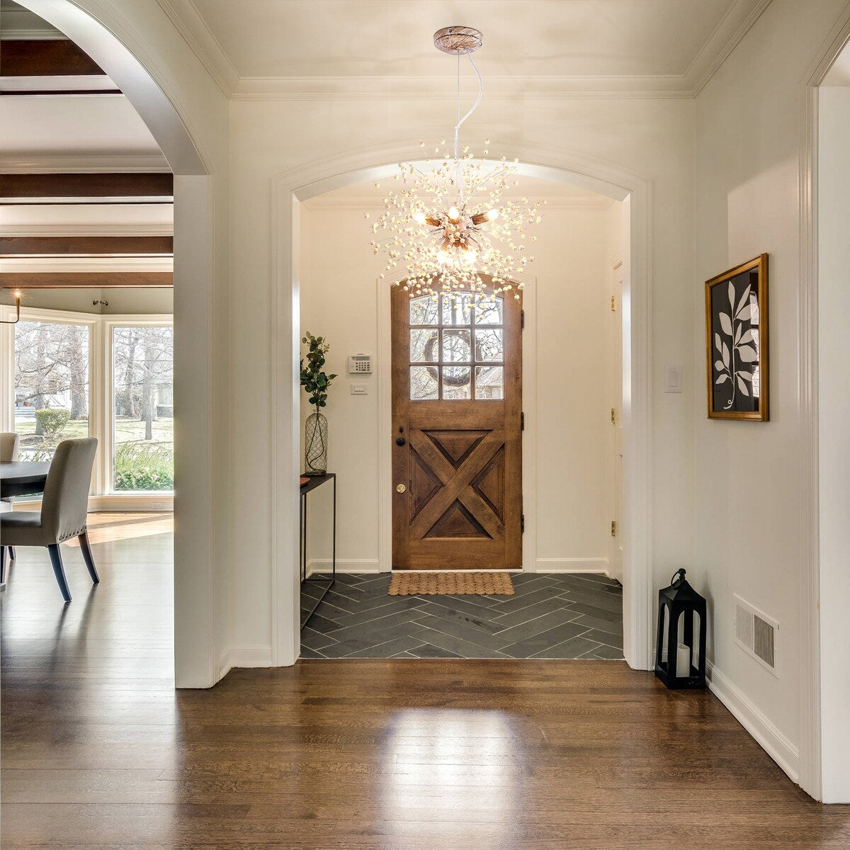 Lustre Spoutnik moderne en cristal avec feu d'artifice OYIPRO