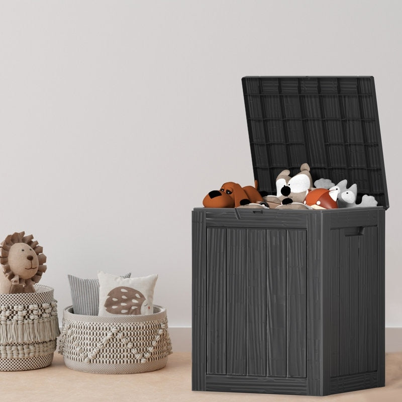 Coffre de rangement extérieur verrouillable en résine pour terrasse