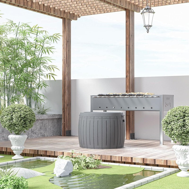 Coffre de rangement extérieur verrouillable en résine pour terrasse