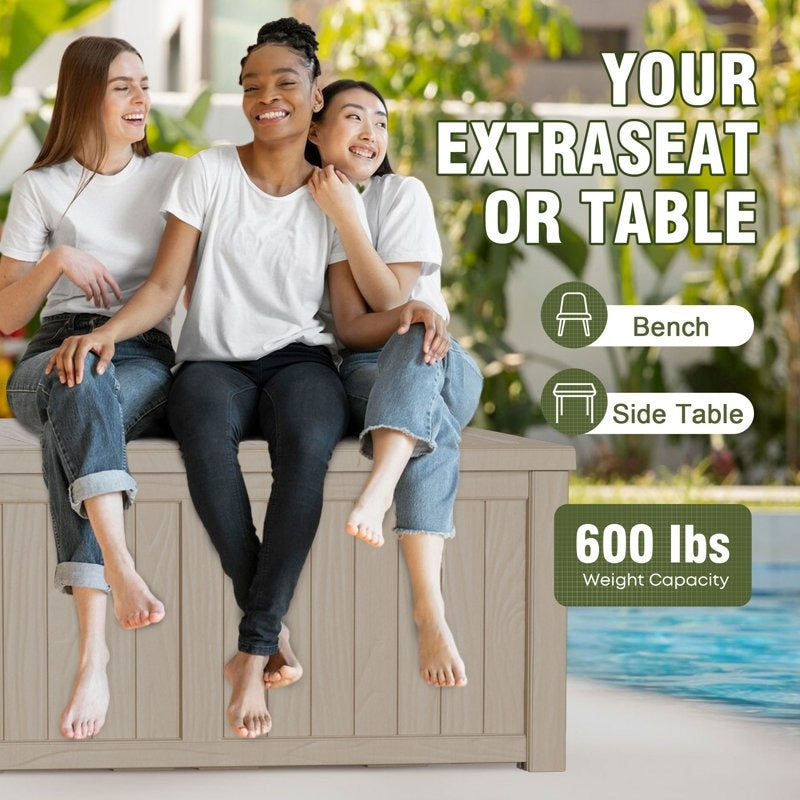 Coffre de rangement extérieur verrouillable en résine pour terrasse