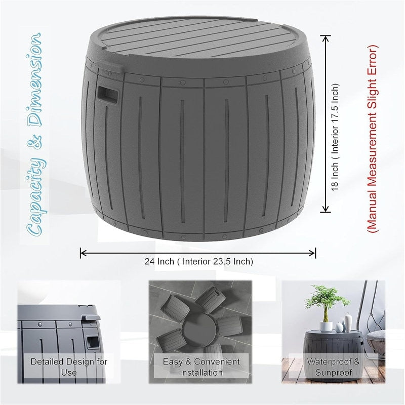 Coffre de rangement extérieur verrouillable en résine pour terrasse
