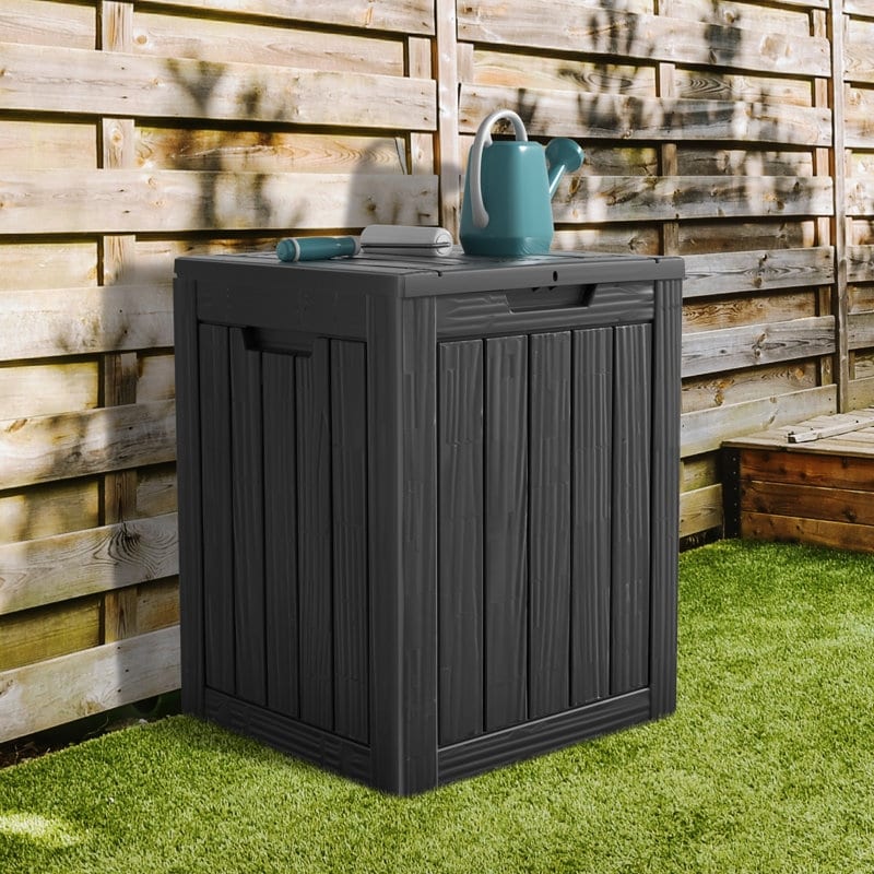Coffre de rangement extérieur verrouillable en résine pour terrasse