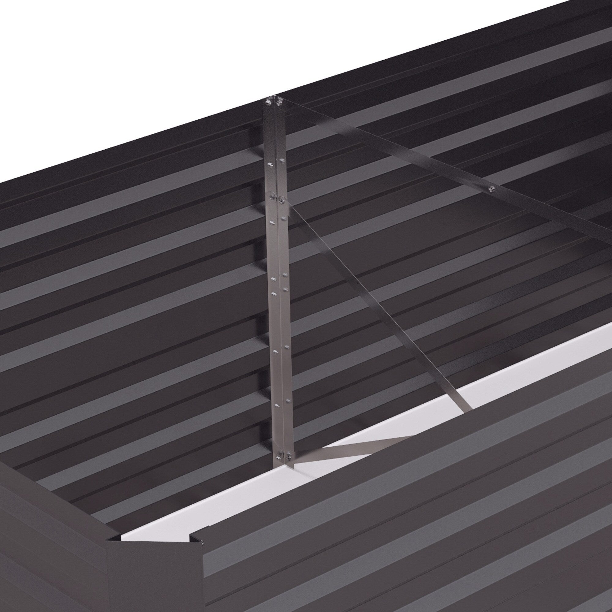 Jardinière surélevée Outsunny, 71 x 36 x 23 cm, jardinières en acier galvanisé pour plantes d'extérieur avec tiges renforcées