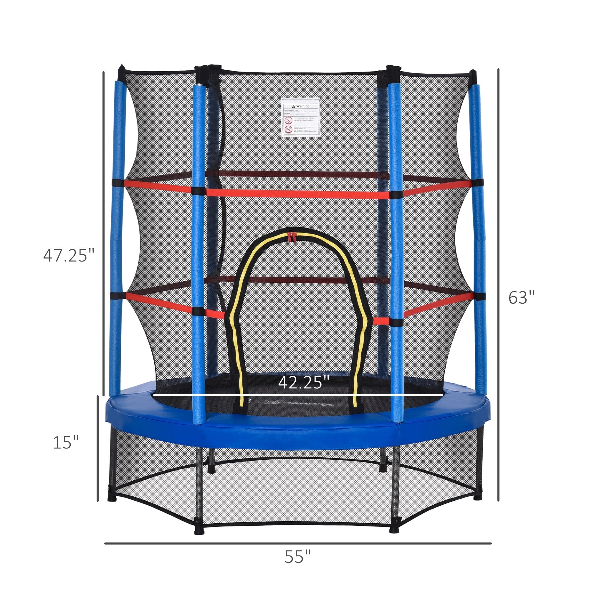 Trampoline Outsunny pour enfants de 1,5 m de diamètre avec filet pour l'intérieur et l'extérieur, de 3 à 6 ans