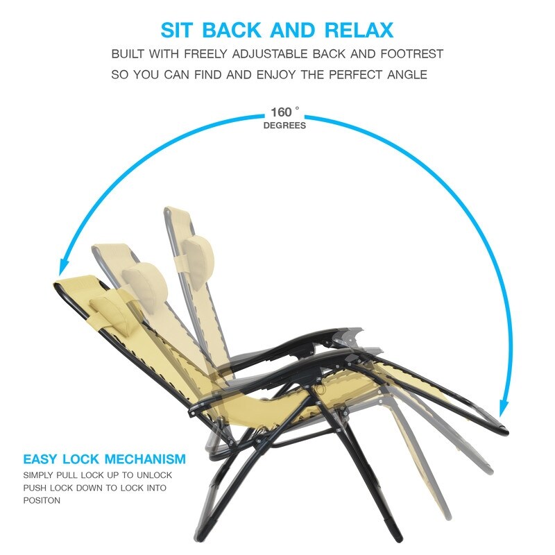 Chaise zéro gravité surdimensionnée Sun-Ray 1 pièce