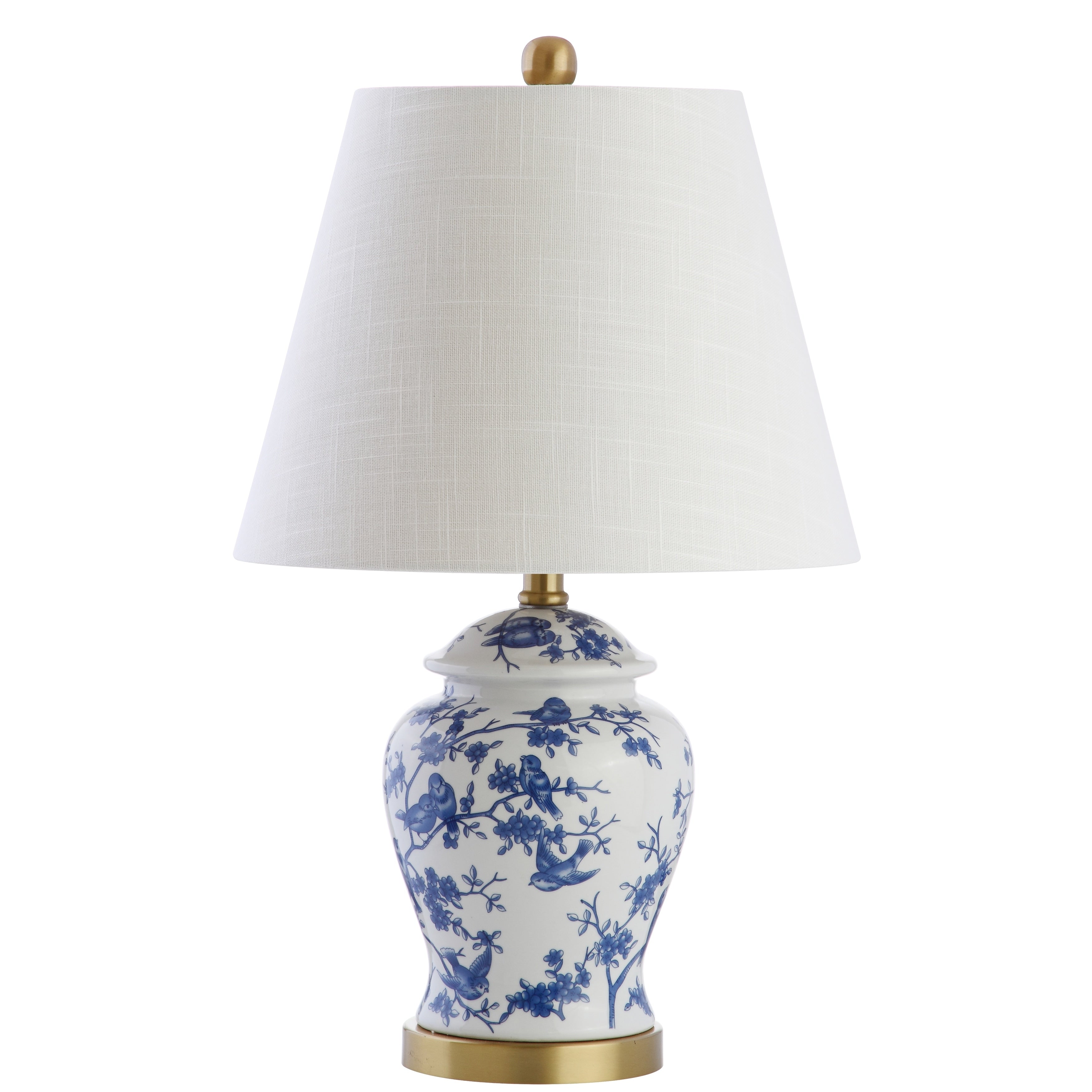 Lampe de table LED Penelope 22 Chinoiserie, bleu/blanc par JONATHAN Y