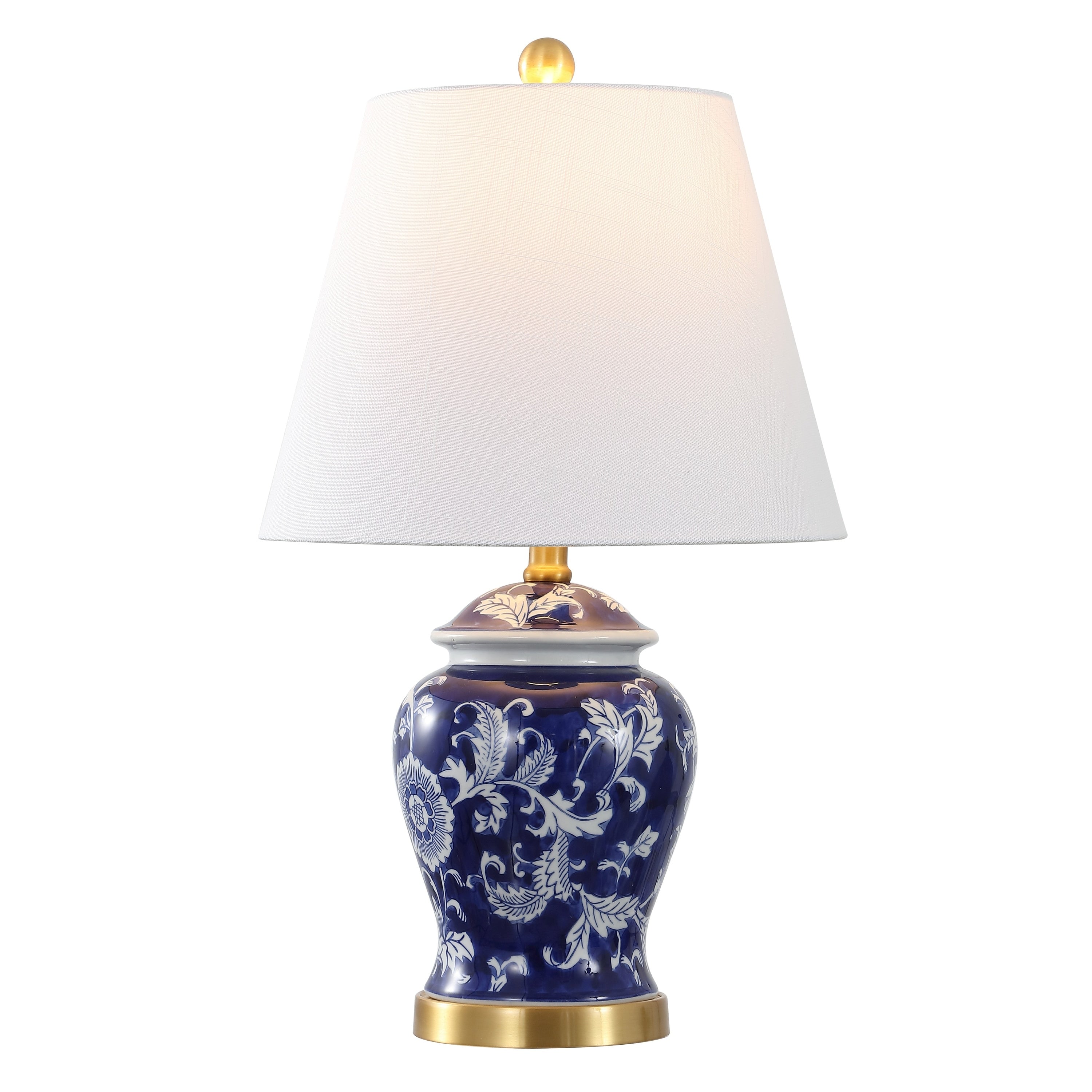 Lampe de table LED Penelope 22 Chinoiserie, bleu/blanc par JONATHAN Y