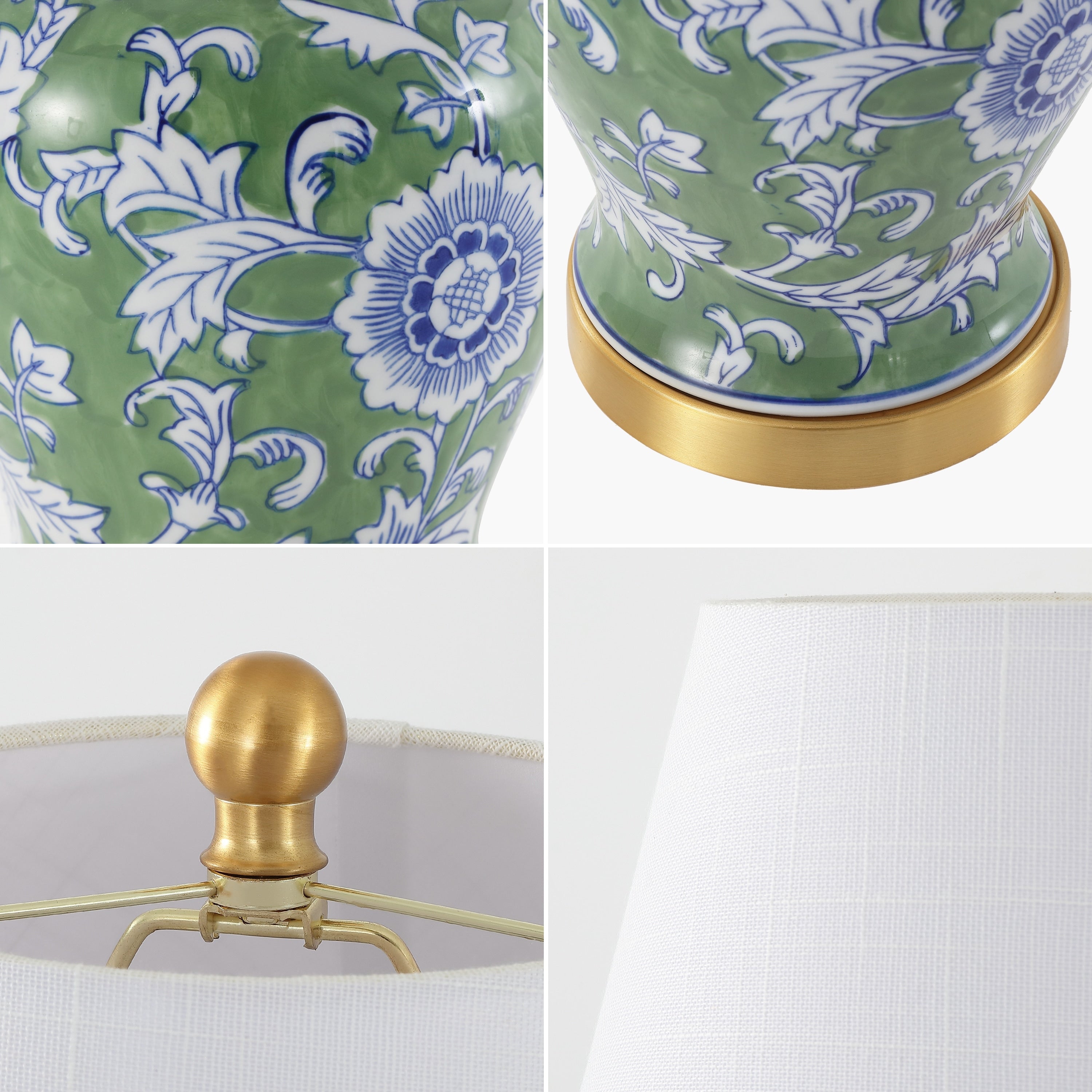 Lampe de table LED Penelope 22 Chinoiserie, bleu/blanc par JONATHAN Y