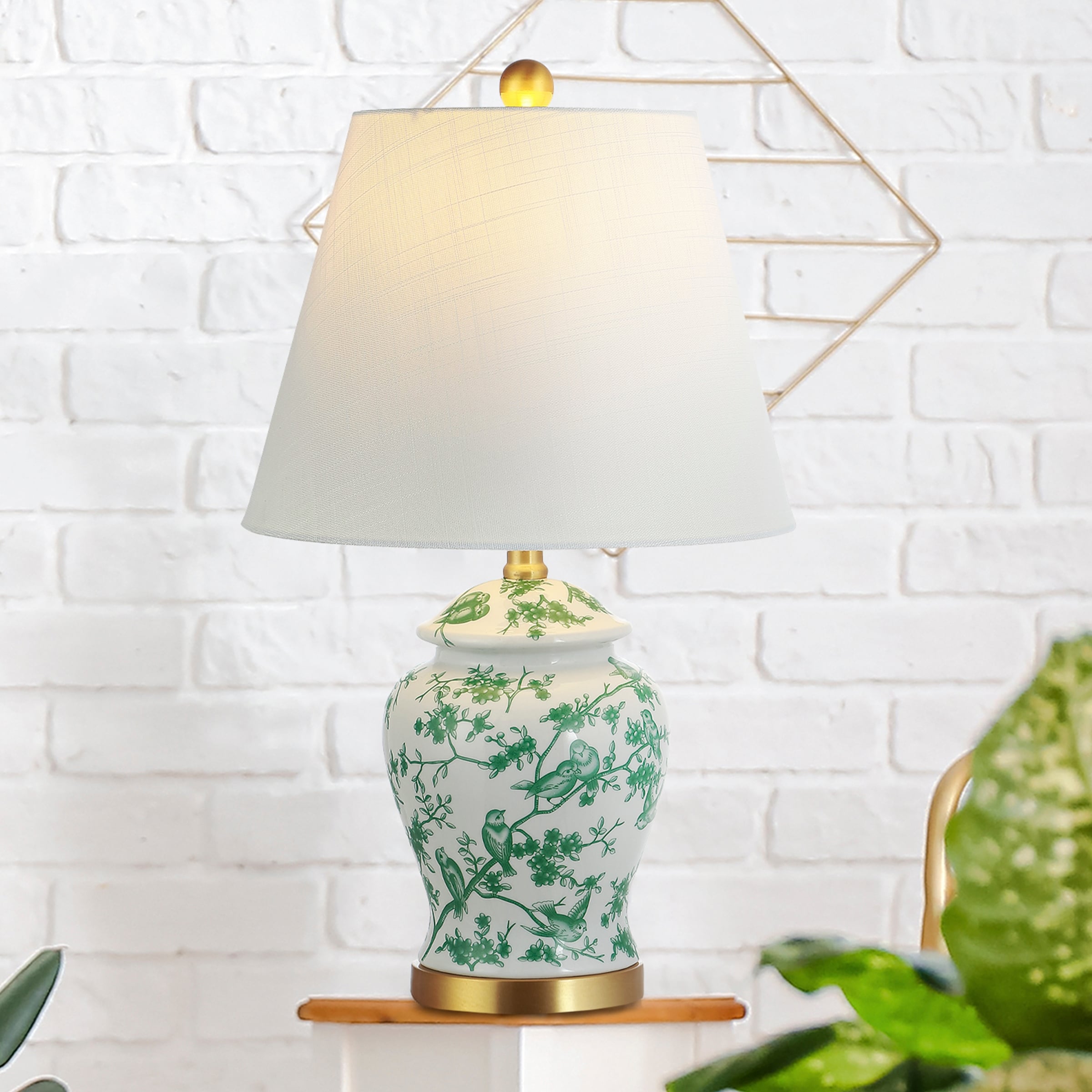 Lampe de table LED Penelope 22 Chinoiserie, bleu/blanc par JONATHAN Y