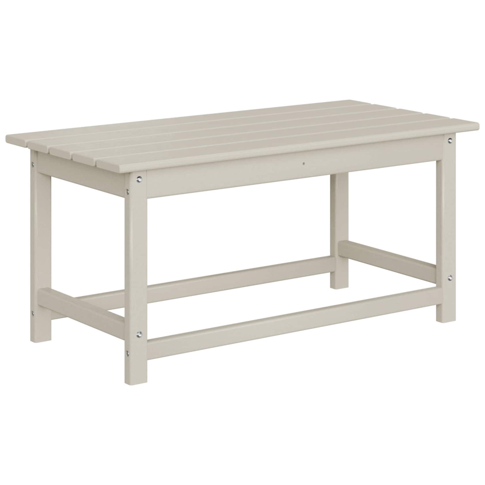 Table basse rectangulaire Polytrends Laguna en PEHD pour terrasse extérieure toutes saisons