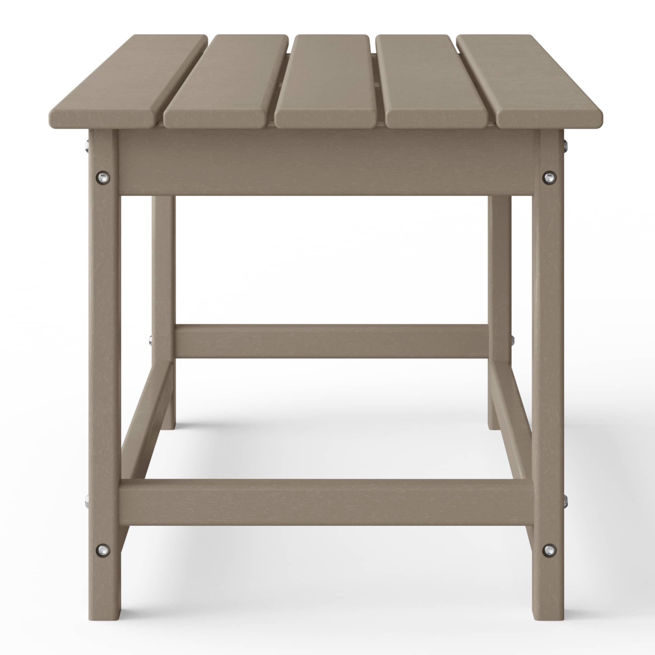 Table basse rectangulaire Polytrends Laguna en PEHD pour terrasse extérieure toutes saisons