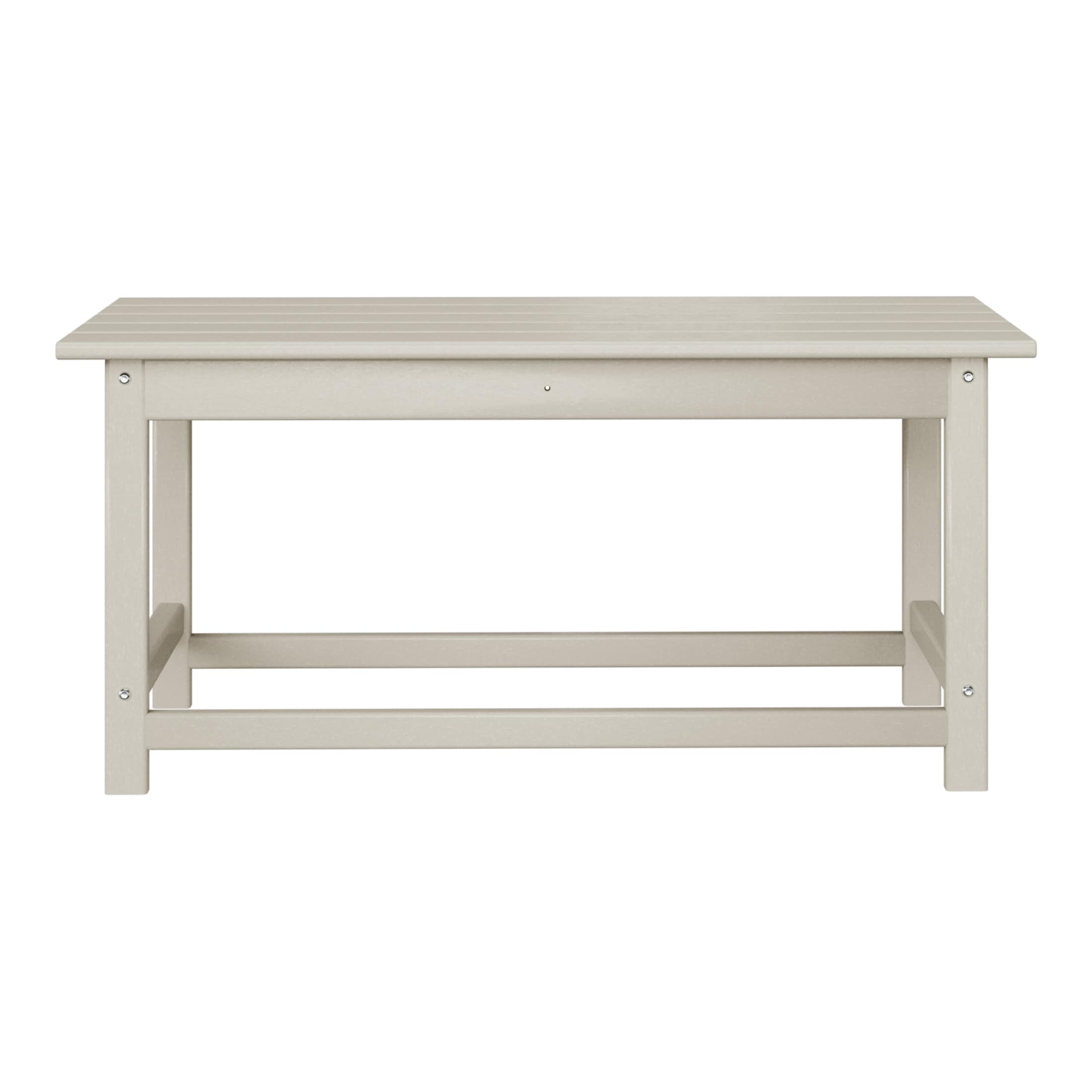 Table basse rectangulaire Polytrends Laguna en PEHD pour terrasse extérieure toutes saisons